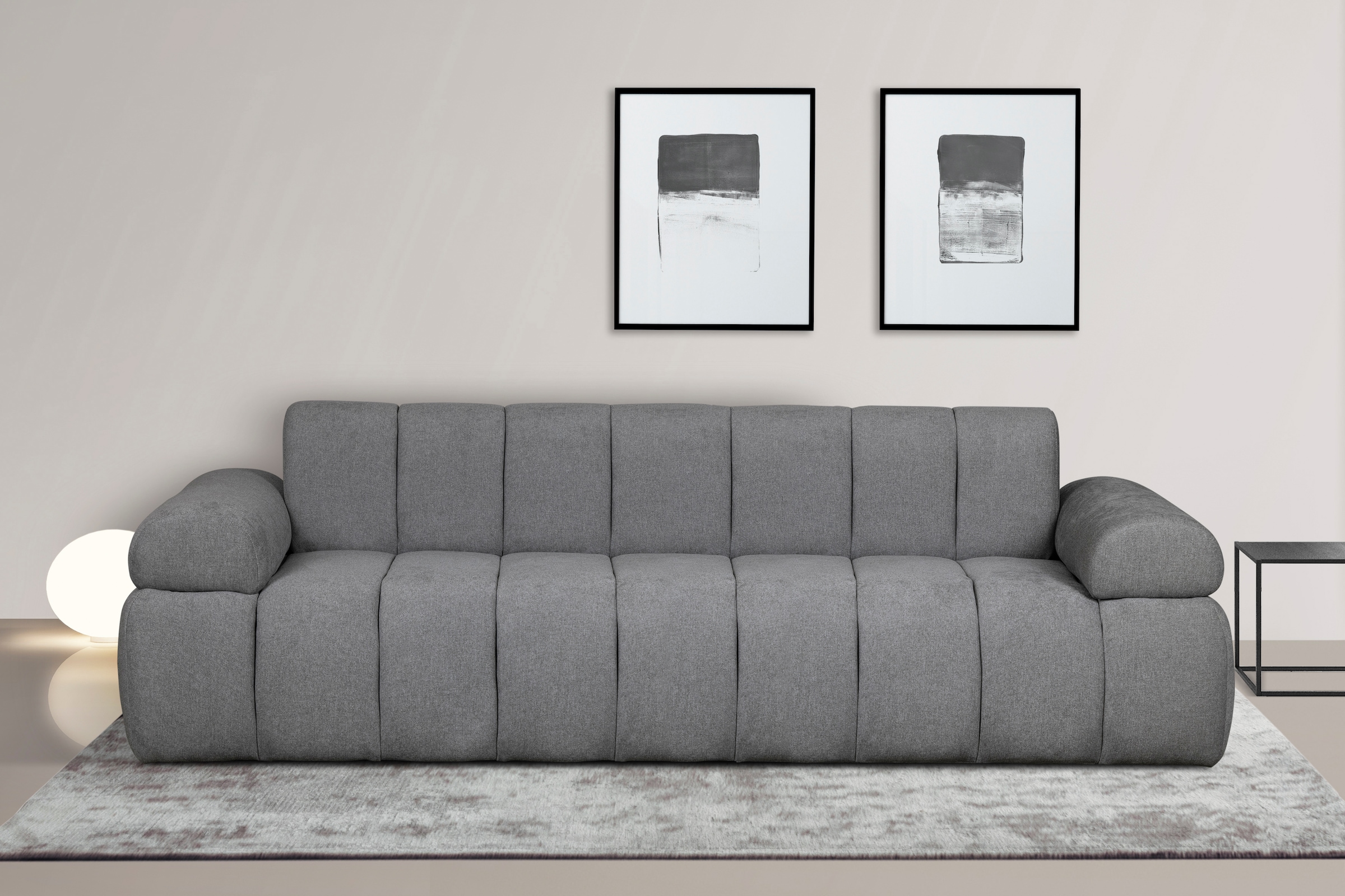 Home affaire 3-places »LYOTH Design-Sofa, moderne Steppung, Breite 220 cm« mit Wellenunterfederung, gemütlich und modern, komfortables Sitzgefühl