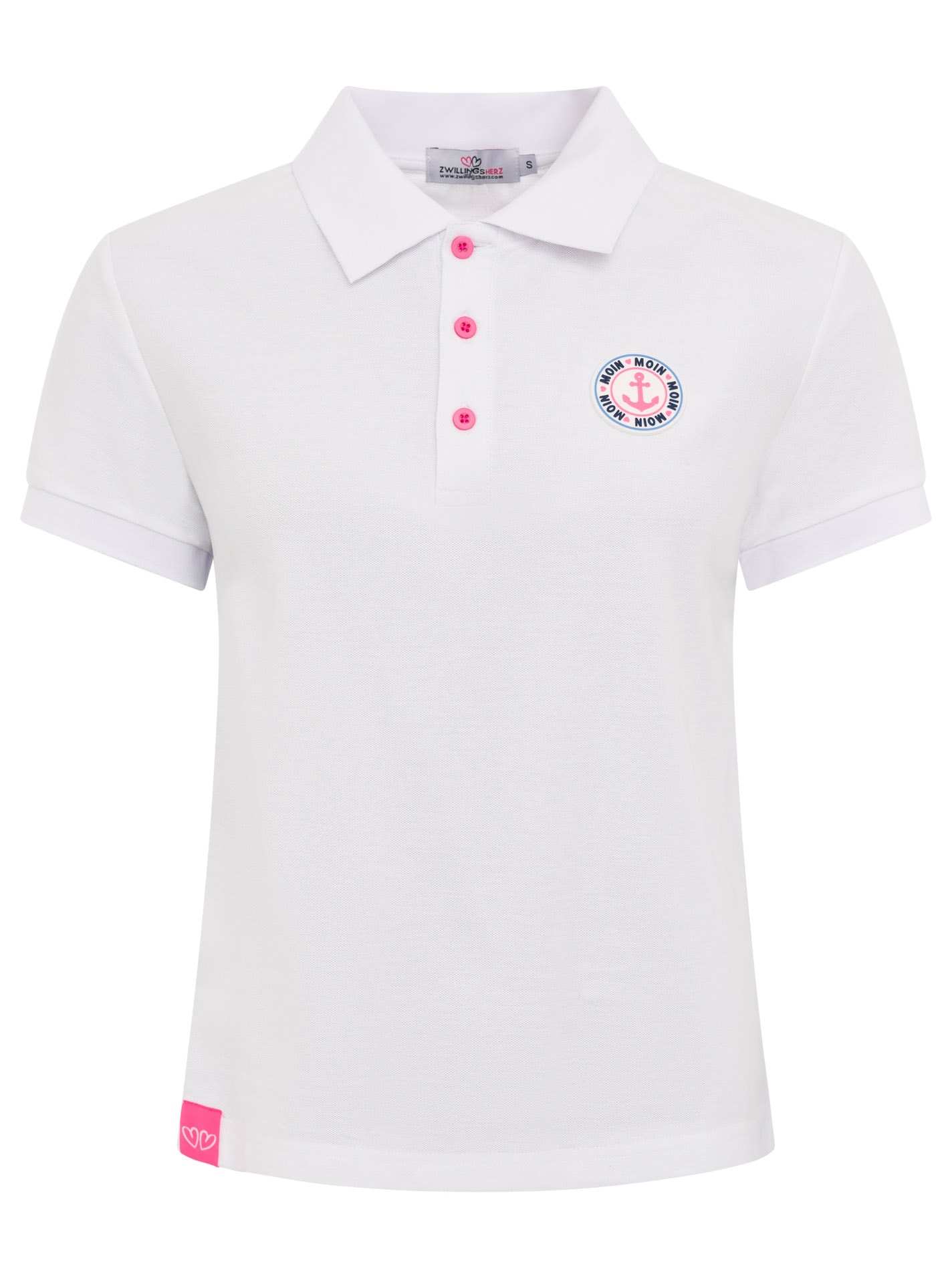 Zwillingsherz Poloshirt »Maritim« kontrastierende Polokragen mit Knopfleiste, Brustlogo mit Anker