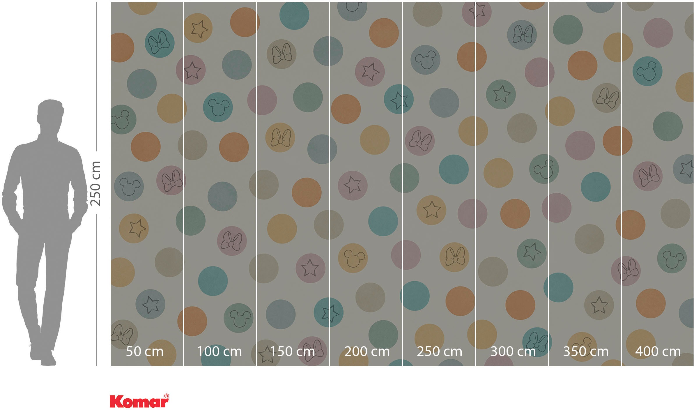 Komar Fototapete »Digitaldruck Vlies - Disney Pastel Confetti - Grösse 400 x 250 cm«, bedruckt, Kinderzimmer