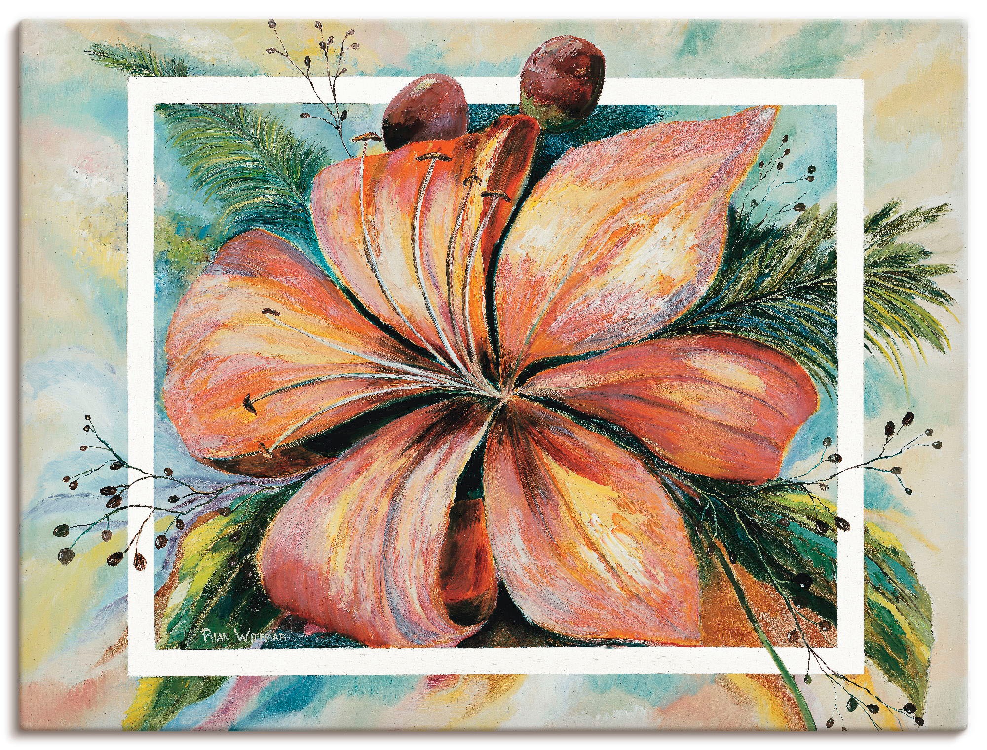 Image of Artland Leinwandbild "Freesien Fantasie I" Blumen 1 Stk. tlg. auf Holzrahmen gespannt