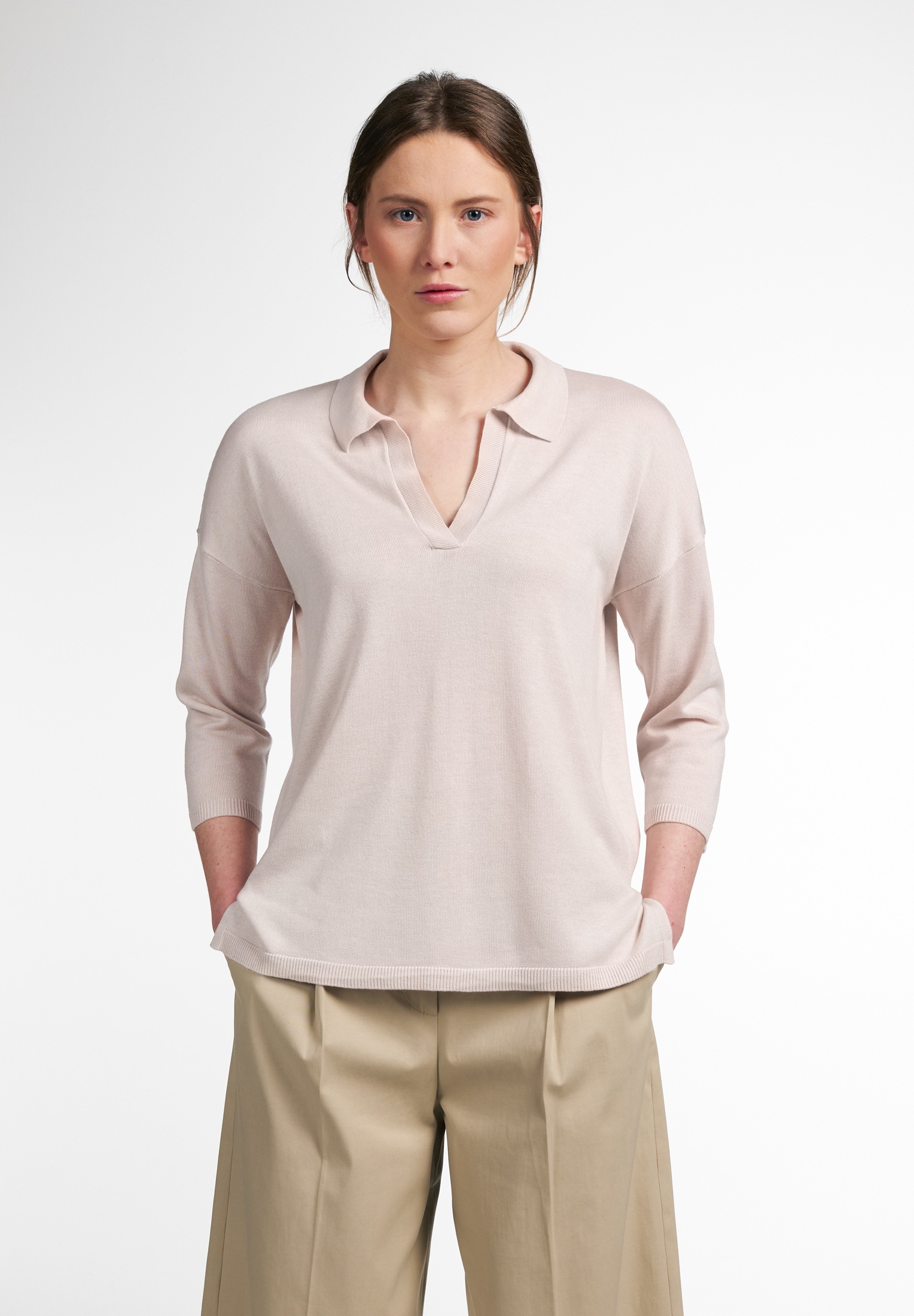 Image of Eterna Langarm-Poloshirt