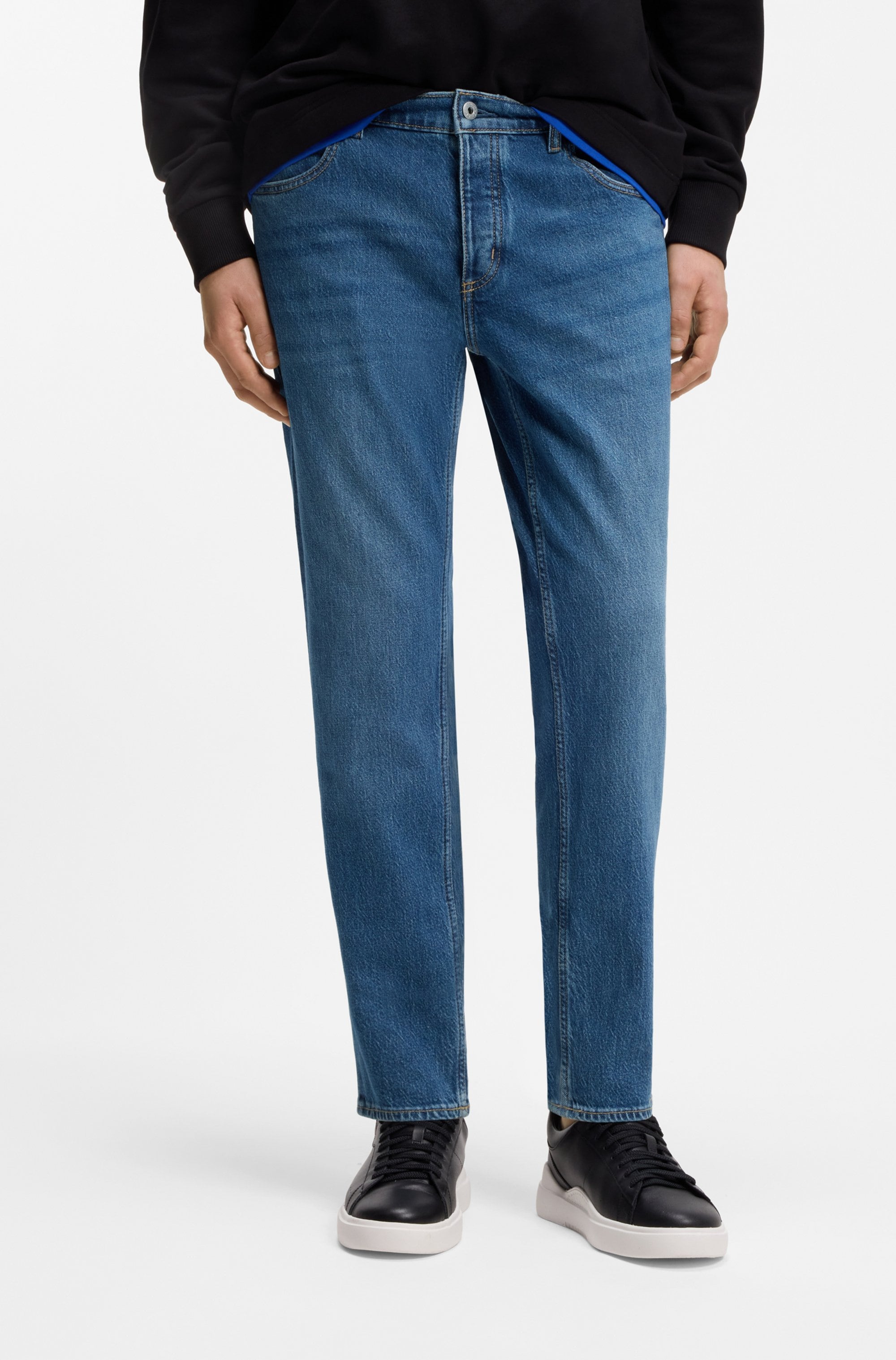 HUGO Blue Tapered-fit-Jeans »Brody« mit Stone-washed-Finish