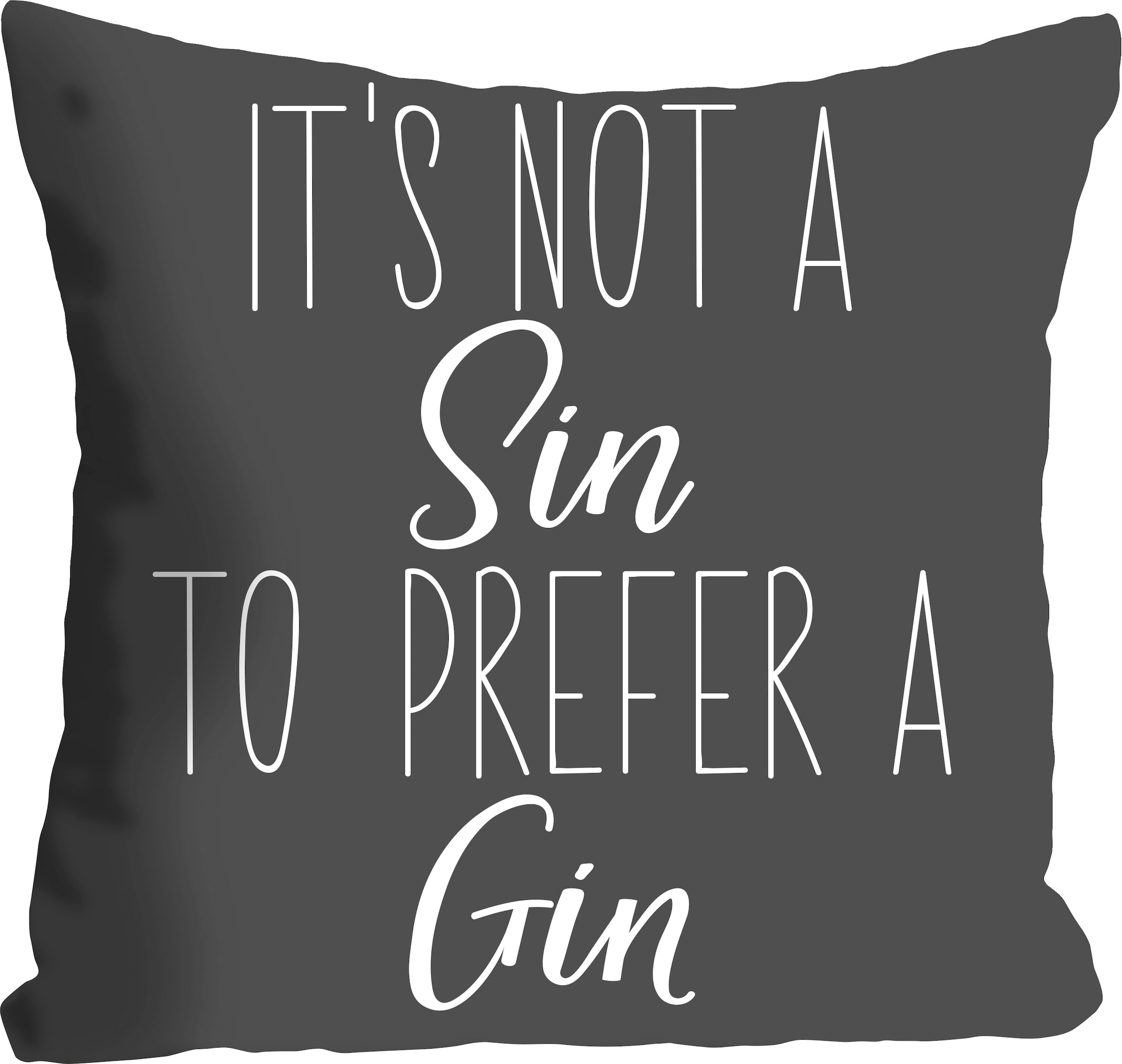 Image of queence Dekokissen "Sin - Gin" mit einem Schriftzug