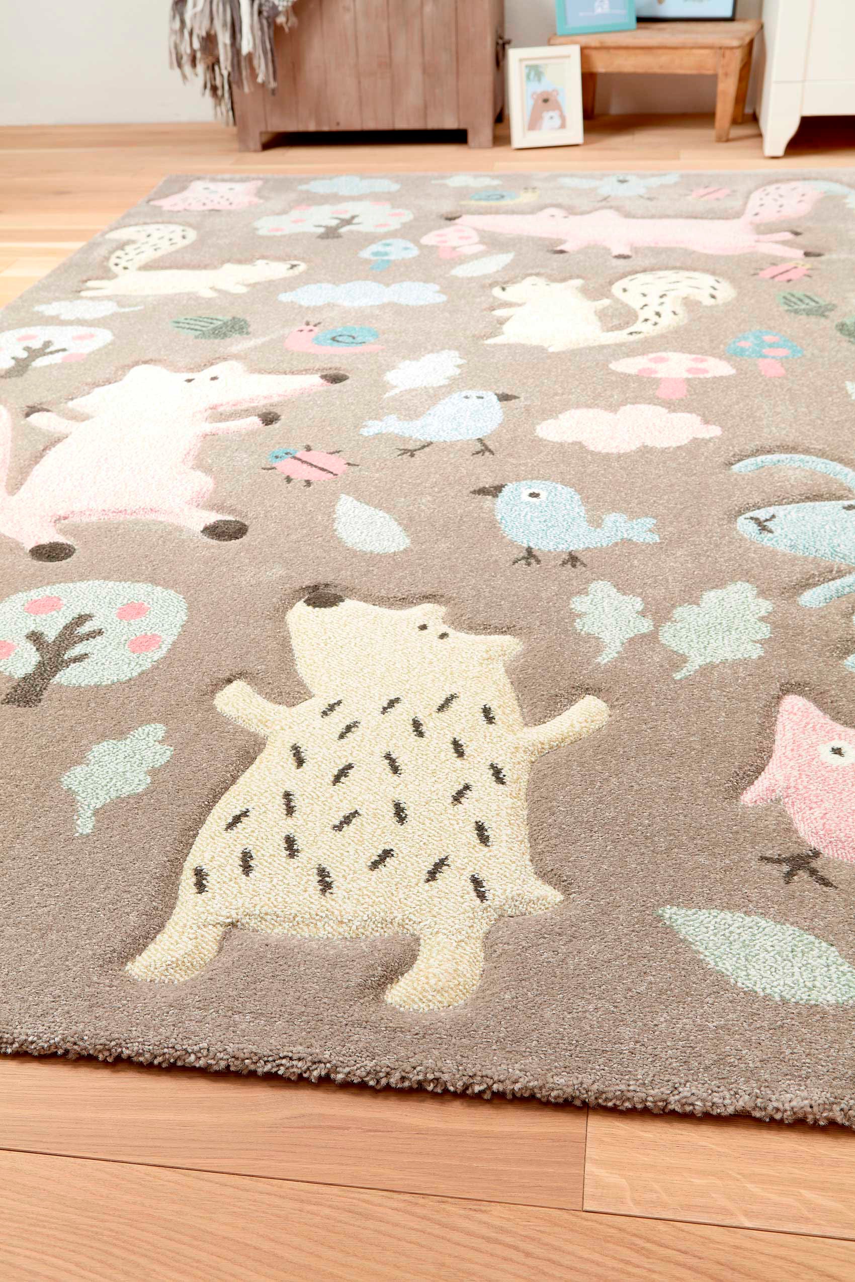 Sigikid Kinderteppich »Forest«, rechteckig, 13 mm Höhe, Wald Tiere Design, Kurzflor