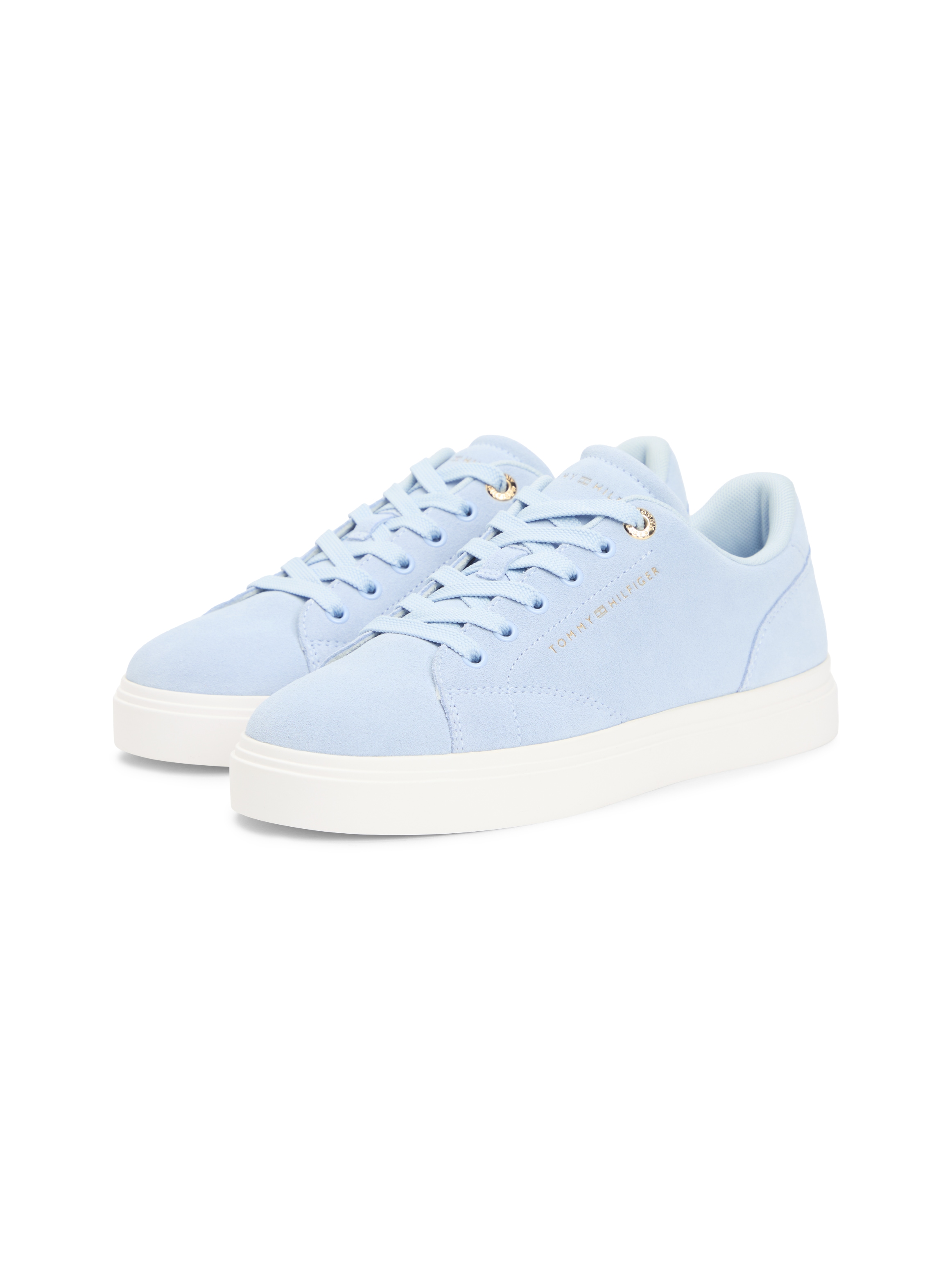 Image of Tommy Hilfiger Plateausneaker "TH FEMININE CUPSOLE SUEDE" Freizeitschuh, Halbschuh, Schnürer mit Logoschriftzügen