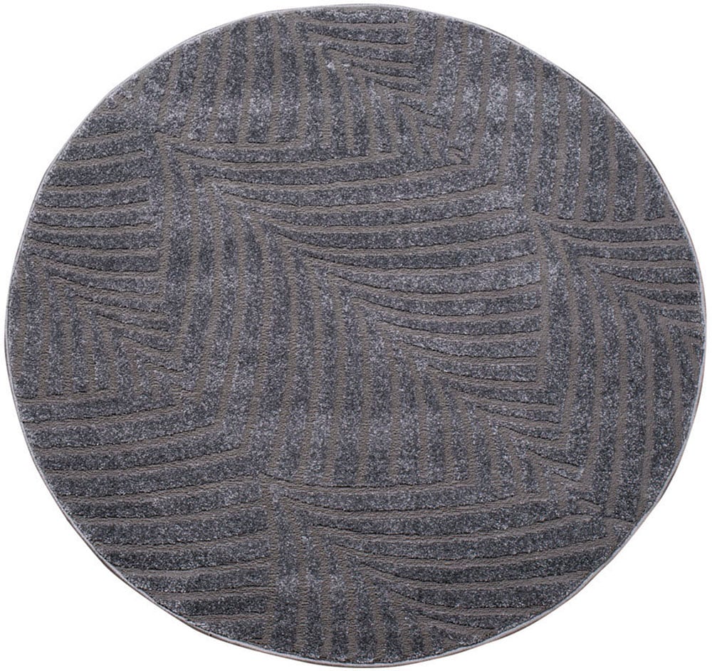 Carpet City Teppich »Friseé-Teppich FANCY 648« rechteckig 12 mm Höhe Kurzflor,3D-Optik,Kreisförmiges Muster, Wohnzimmer,Schlafzimmer