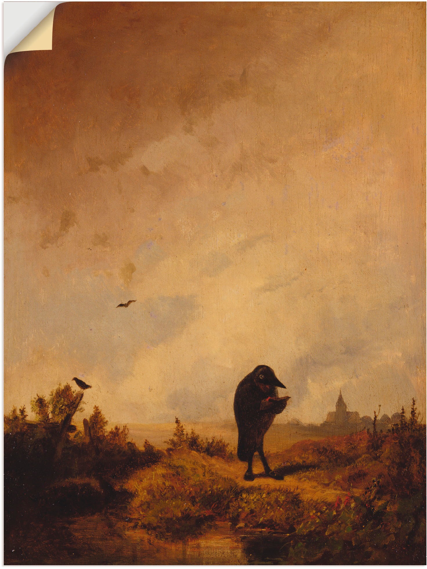 Image of Artland Wandbild »Der Rabe. 1840/45«, Vögel, (1 St.), in vielen Grössen & Produktarten -Leinwandbild, Poster, Wandaufkleber / Wandtattoo auch für Badezimmer geeignet bei Ackermann Versand Schweiz