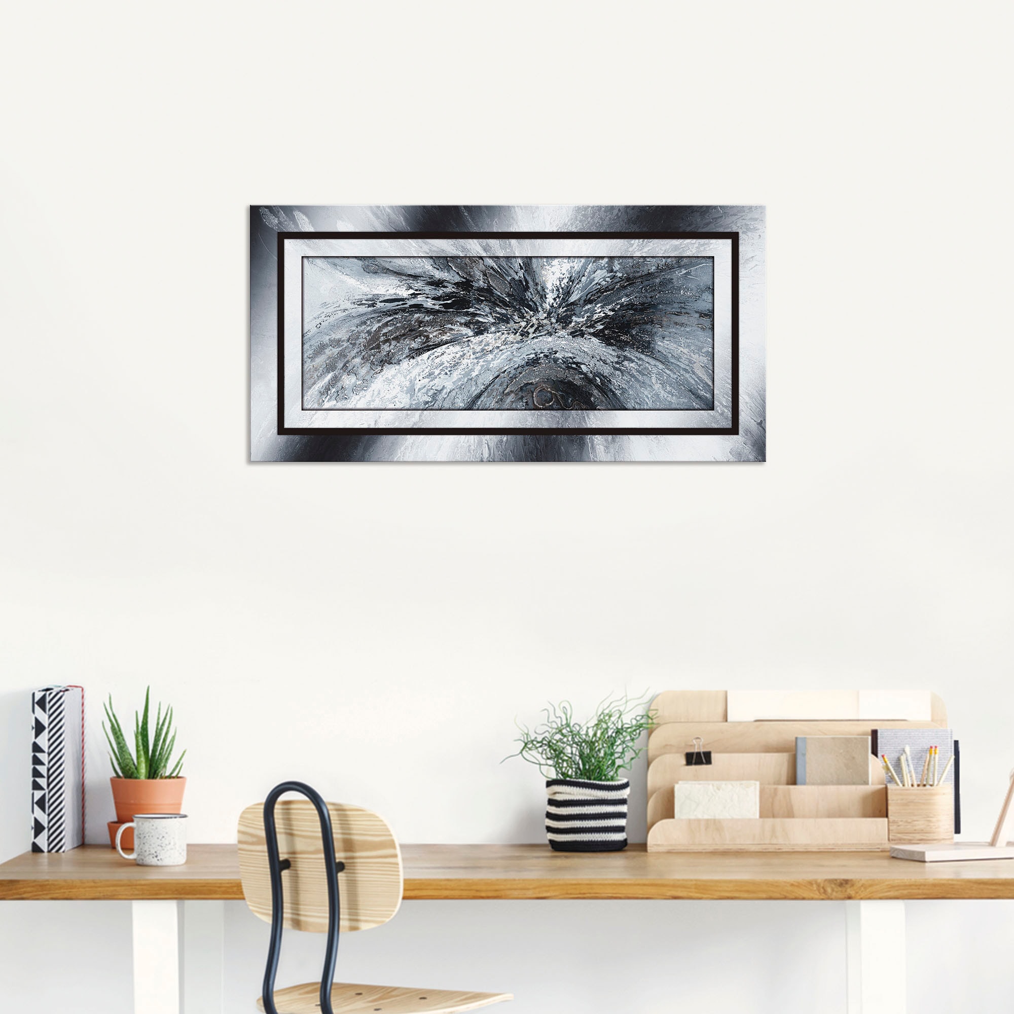 Artland Wandbild »Schwarz - weiss abstrakt 1«, Muster, (1 St.), als Alubild, Outdoorbild, Leinwandbild, Poster in verschied. Grössen