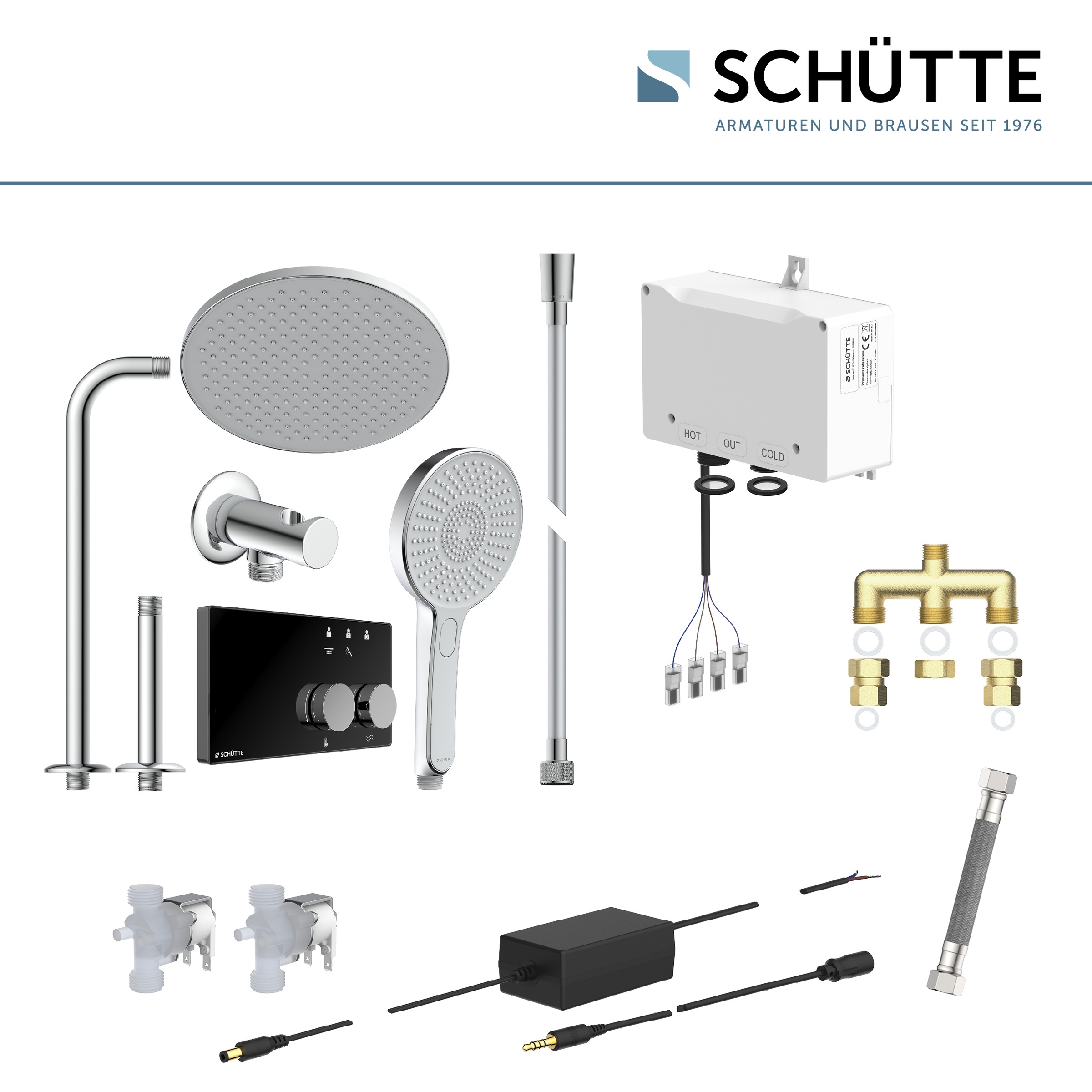 Schütte Duschsystem »AQUADOT« Überkopfbrauseset mit digitalem Duschsystem