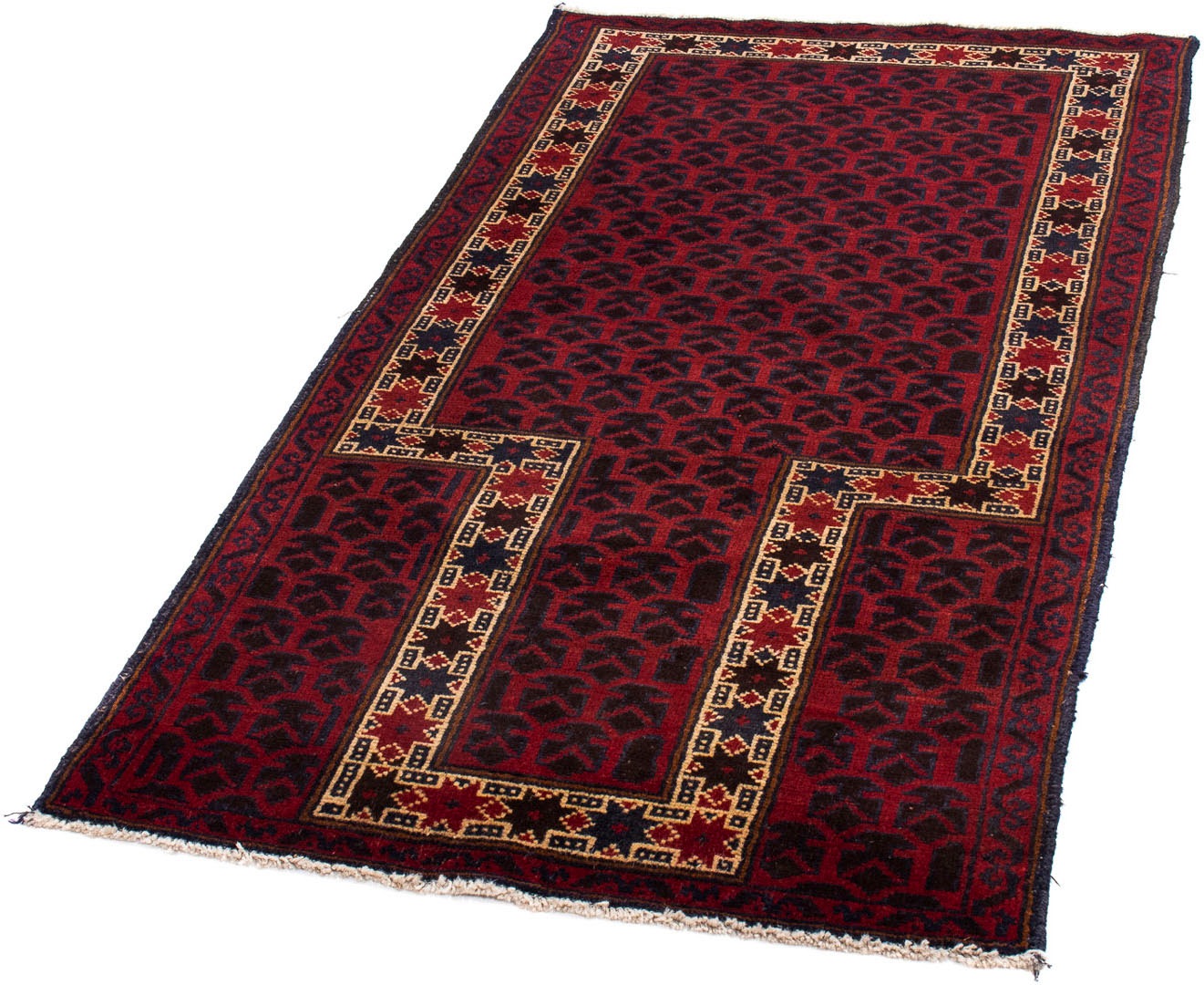 Image of morgenland Orientteppich »Belutsch - 147 x 81 cm - dunkelrot«, rechteckig, 8 mm Höhe, Wohnzimmer, Handgeknüpft, Einzelstück mit Zertifikat bei Ackermann Versand Schweiz