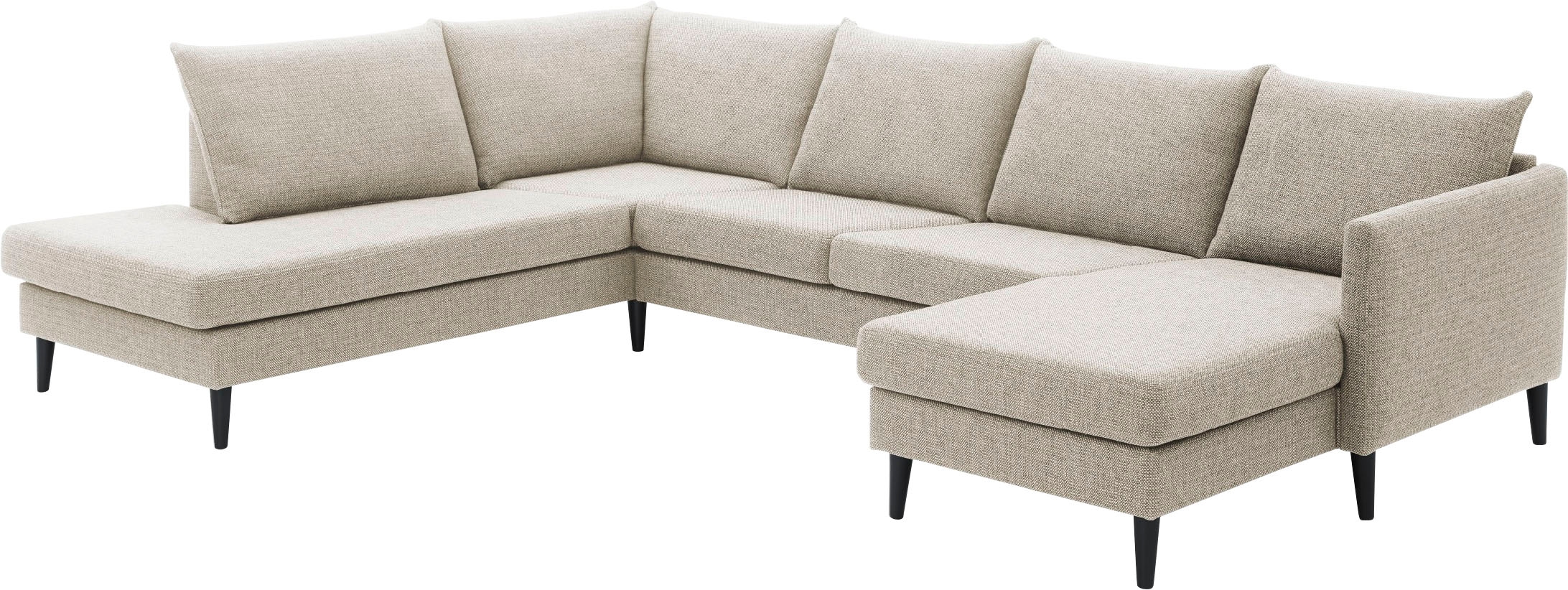 ATLANTIC home collection Wohnlandschaft »Rekvik U-Form«, mit Wellenunterfederung, mit Massivholzfüssen