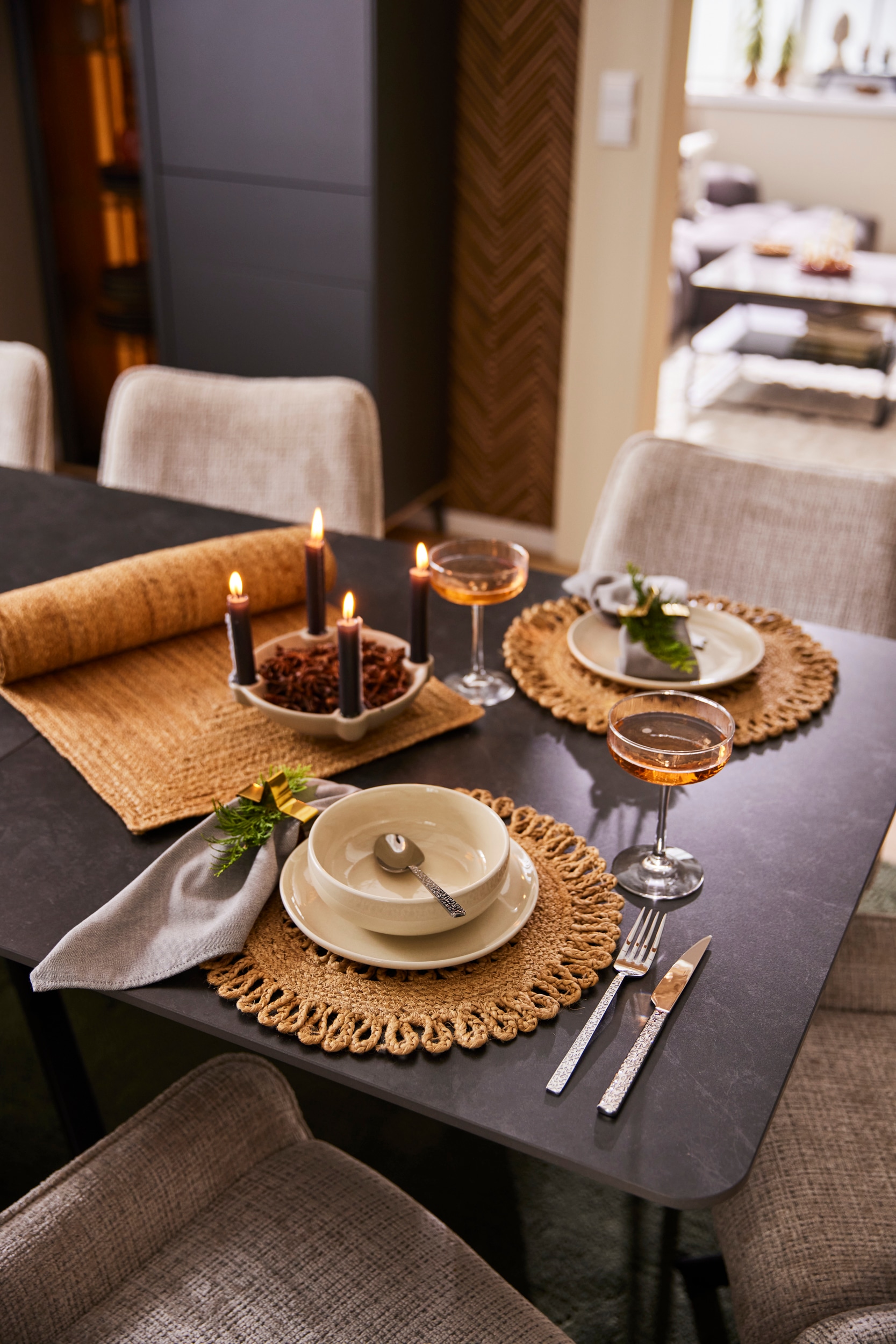 my home Tischläufer »Aimka« Jute, 40x150cm, modern und klassisch,