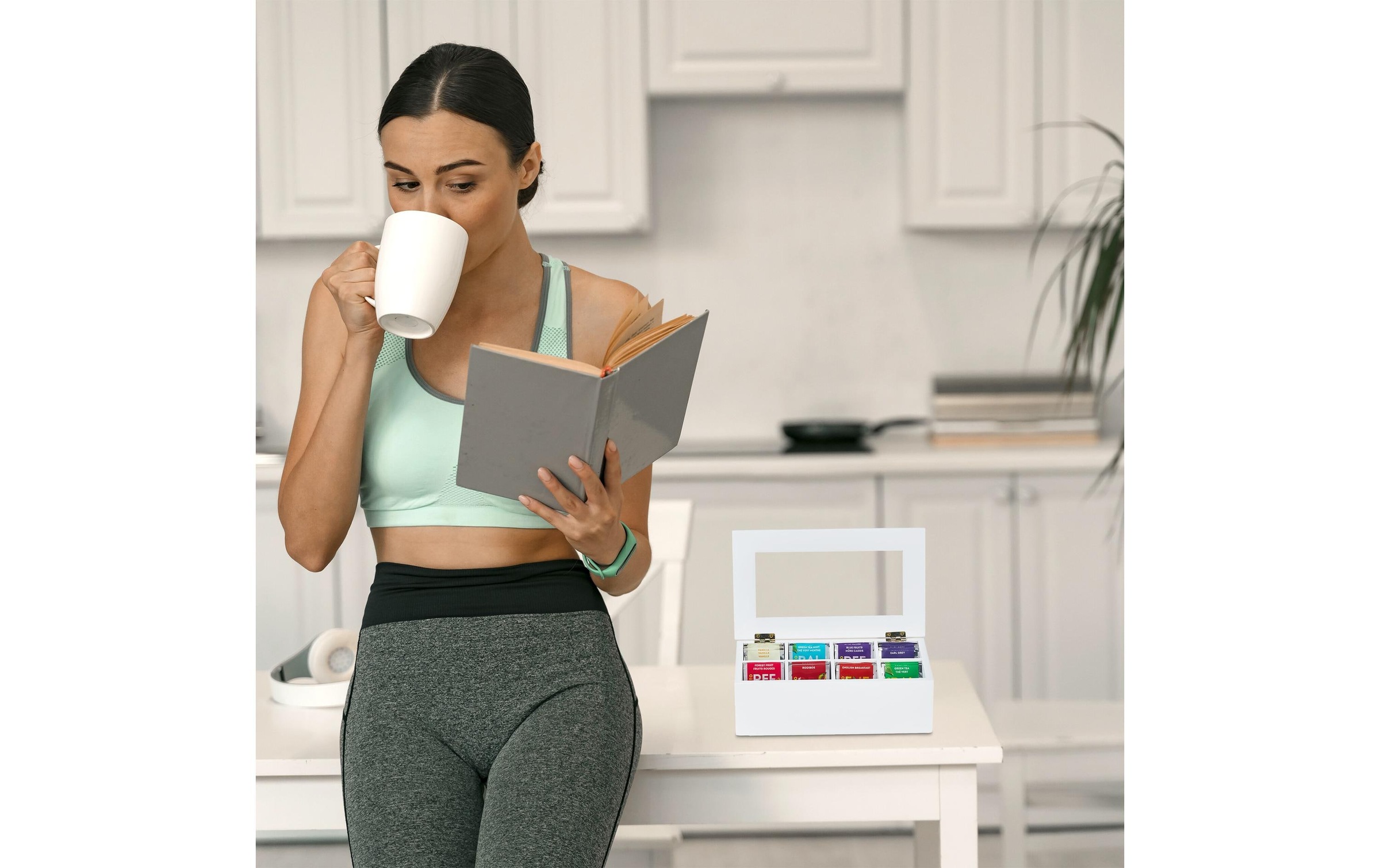 relaxdays Teebox »8 Fächer« 1 Stk. tlg.