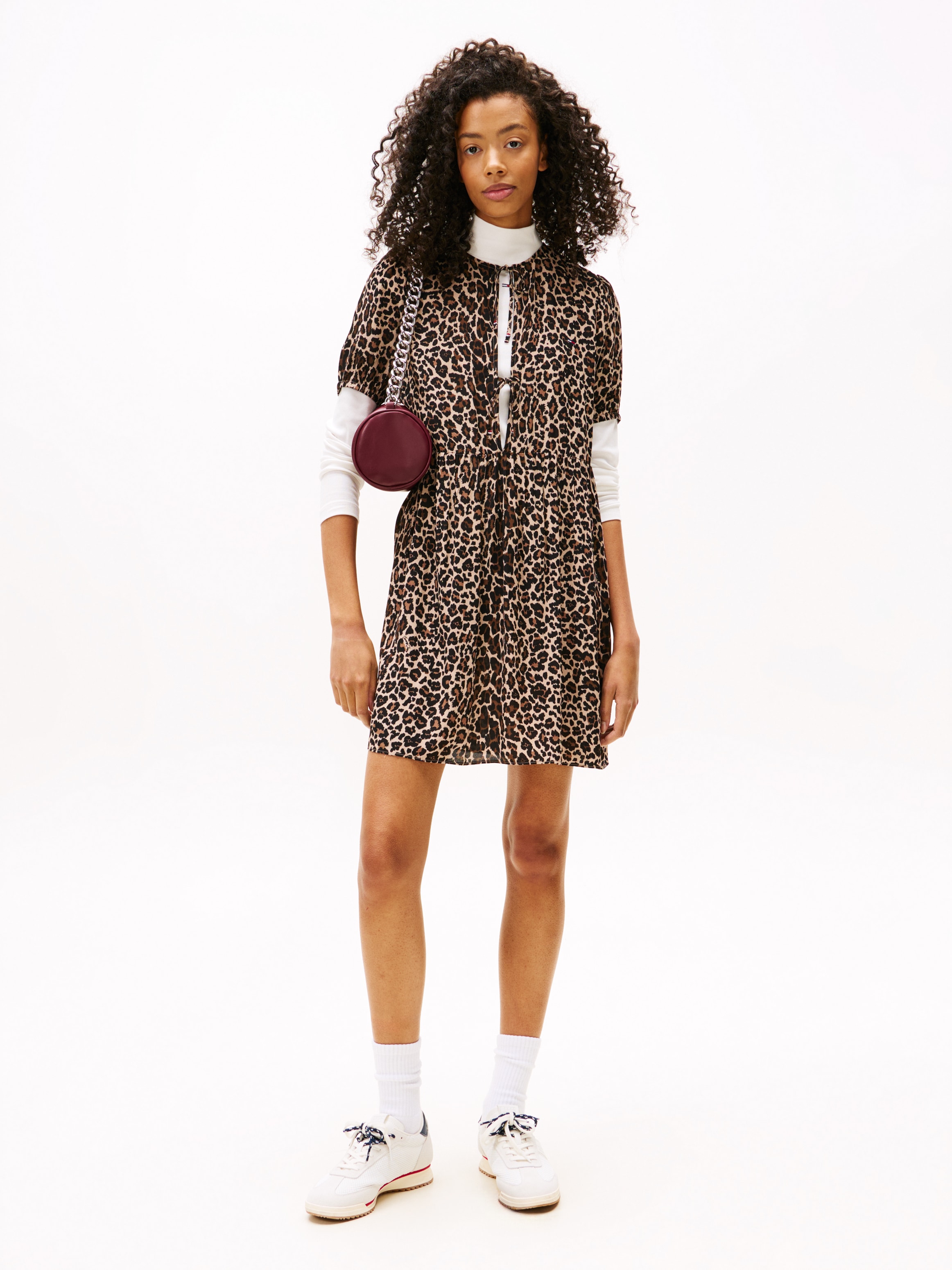 Image of Tommy Jeans A-Linien-Kleid "TJW TIE DETAIL MINI DRESS"