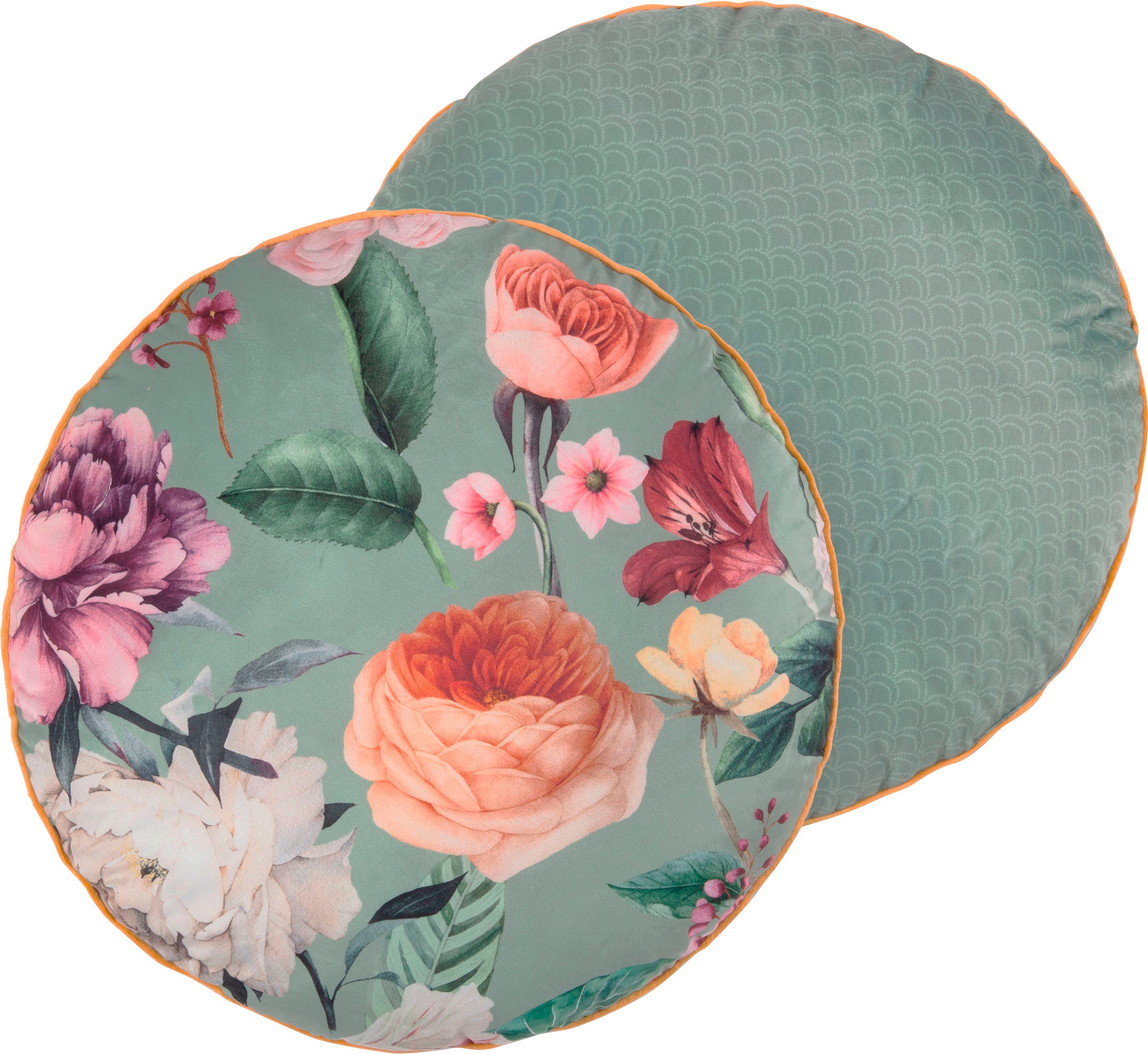 Image of Descanso Dekokissen »Fiori«, (1 St., 1 55 cm rund Dekokissen - Mit biese), mit Biese bei Ackermann Versand Schweiz