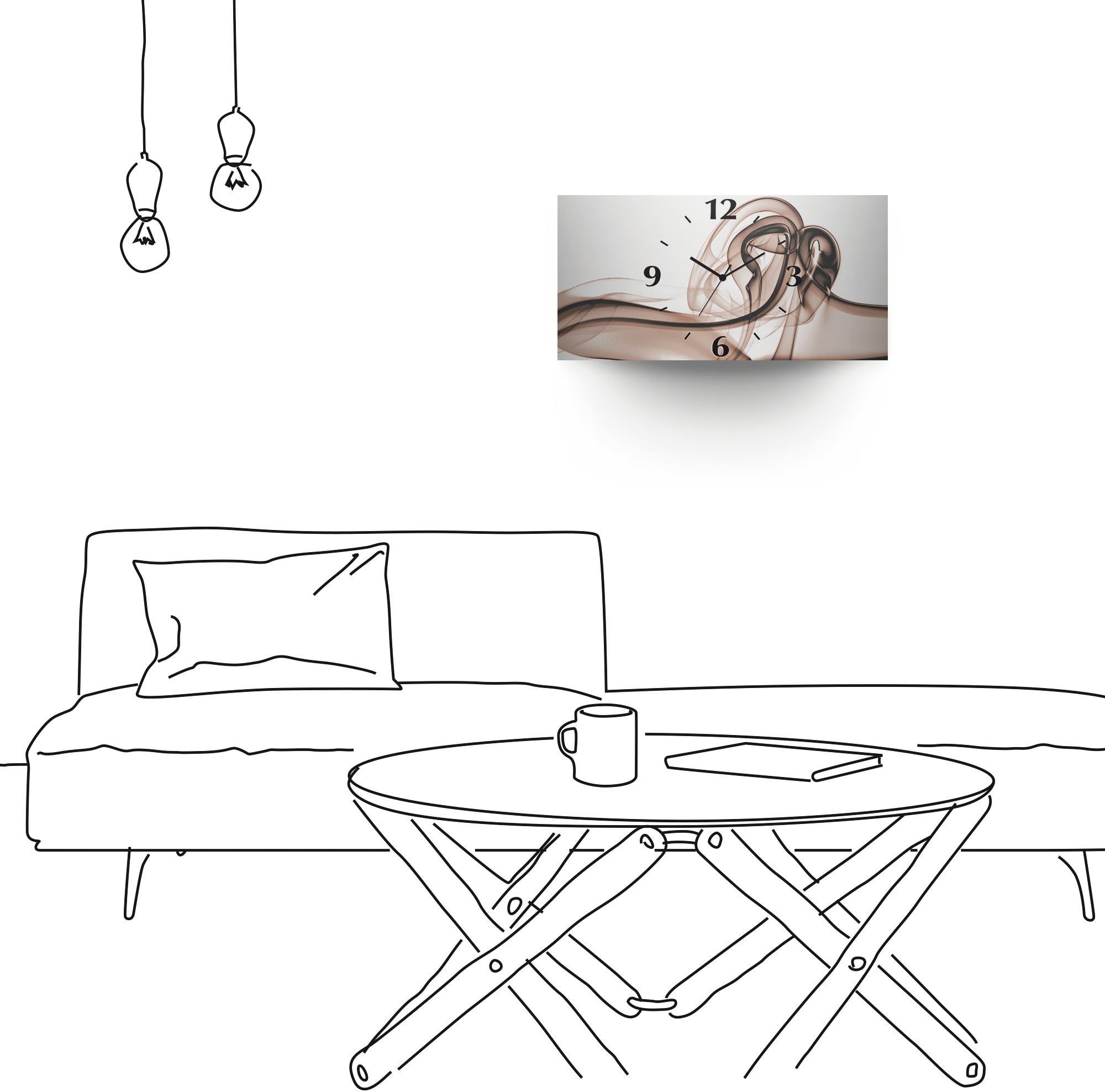 Artland Wanduhr »Aufeinandertreffen Hintergrund- braun« wahlweise mit Quarz- oder Funkuhrwerk, lautlos ohne Tickgeräusche