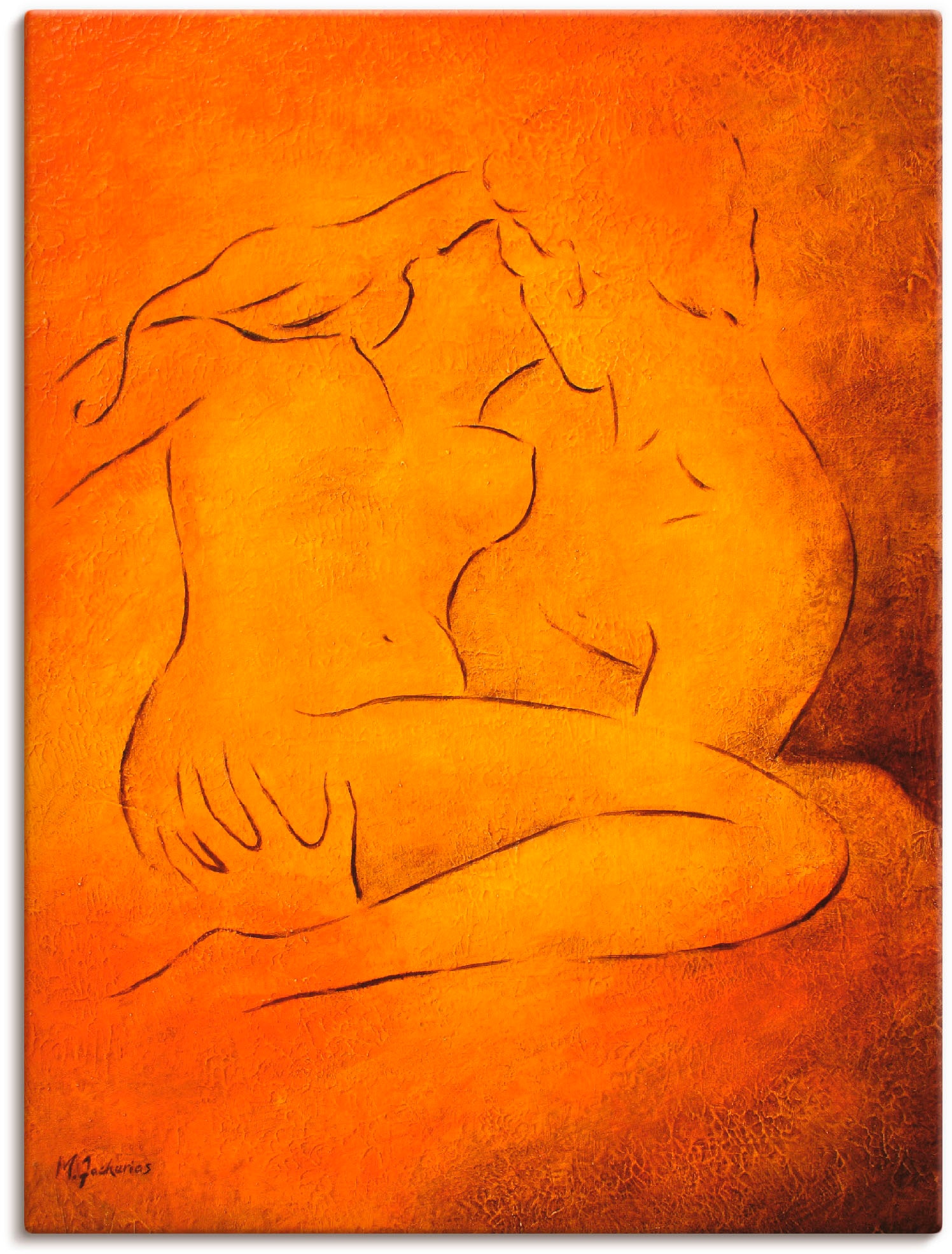 Image of Artland Leinwandbild "Flammende Leidenschaft" Paar 1 Stk. tlg. auf Holzrahmen gespannt