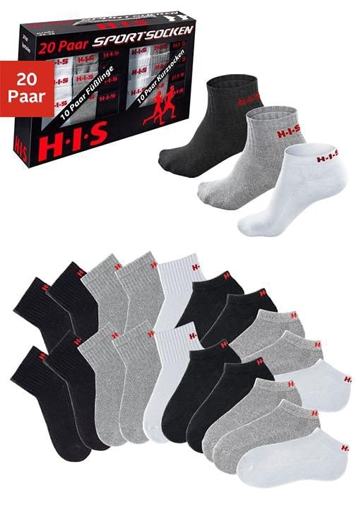 Image of H.I.S Kurzsocken Box, 20 Stk. tlg. und Sneakersocken mit Frottee