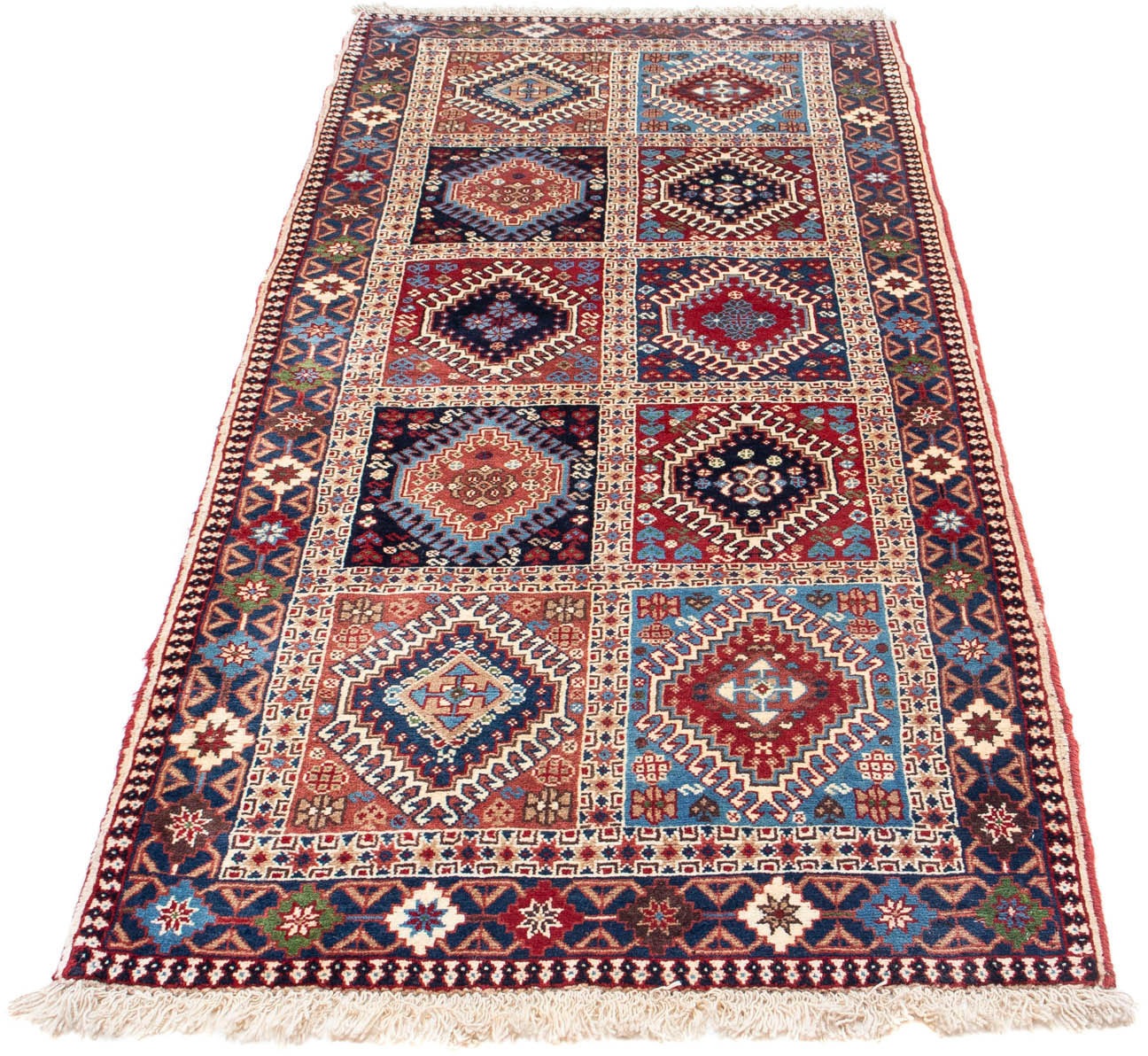 Image of morgenland Hochflor-Läufer »Yalameh Felder Rosso 197 x 80 cm«, rechteckig, 1 mm Höhe, Handgeknüpft bei Ackermann Versand Schweiz