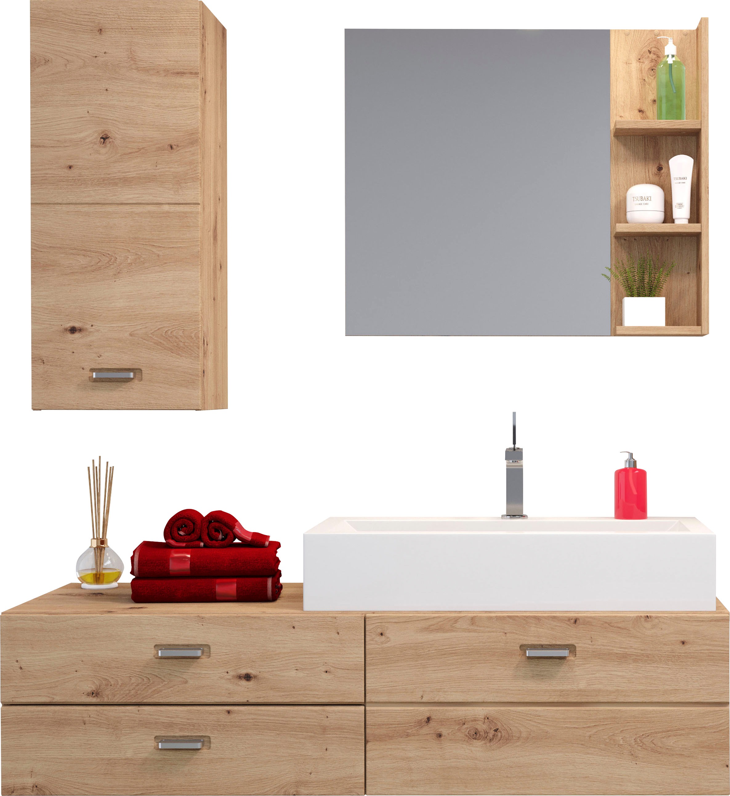 Image of trendteam Badezimmer-Set »Geo«, (4 St.), inklusive Mineralguss-Aufsatzwaschbecken bei Ackermann Versand Schweiz