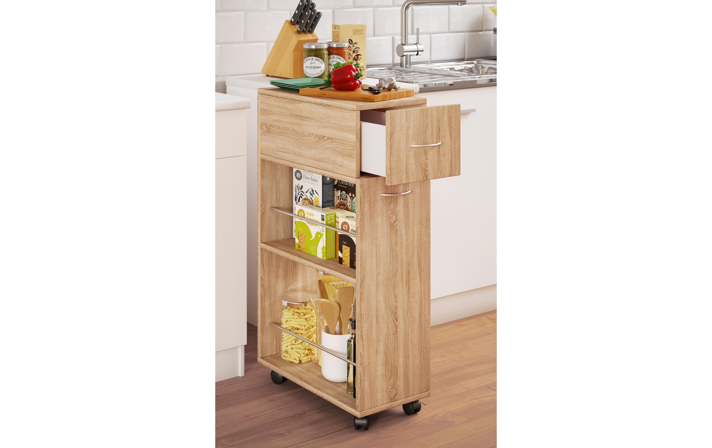 VCM Küchenwagen »VCM Nischenwagen Tusal mit Schublade 25 x 85 x 50 cm, Braun«