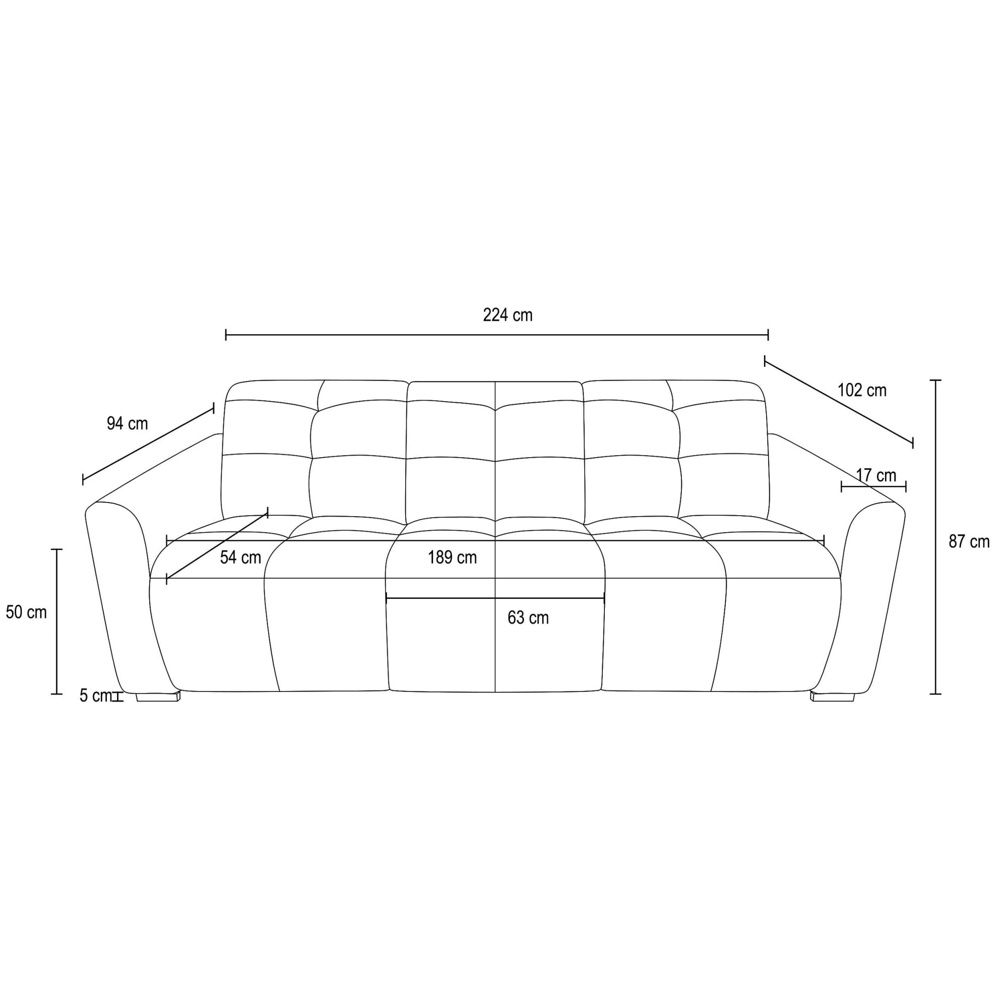 GOODproduct »CAARLA Cord, Sofa, 224 cm, man. oder elektr. Relaxfunktion (USB-A/C)« mit USB-A und USB-C bei elektrischer Ausführung, Kopfteilverstellung