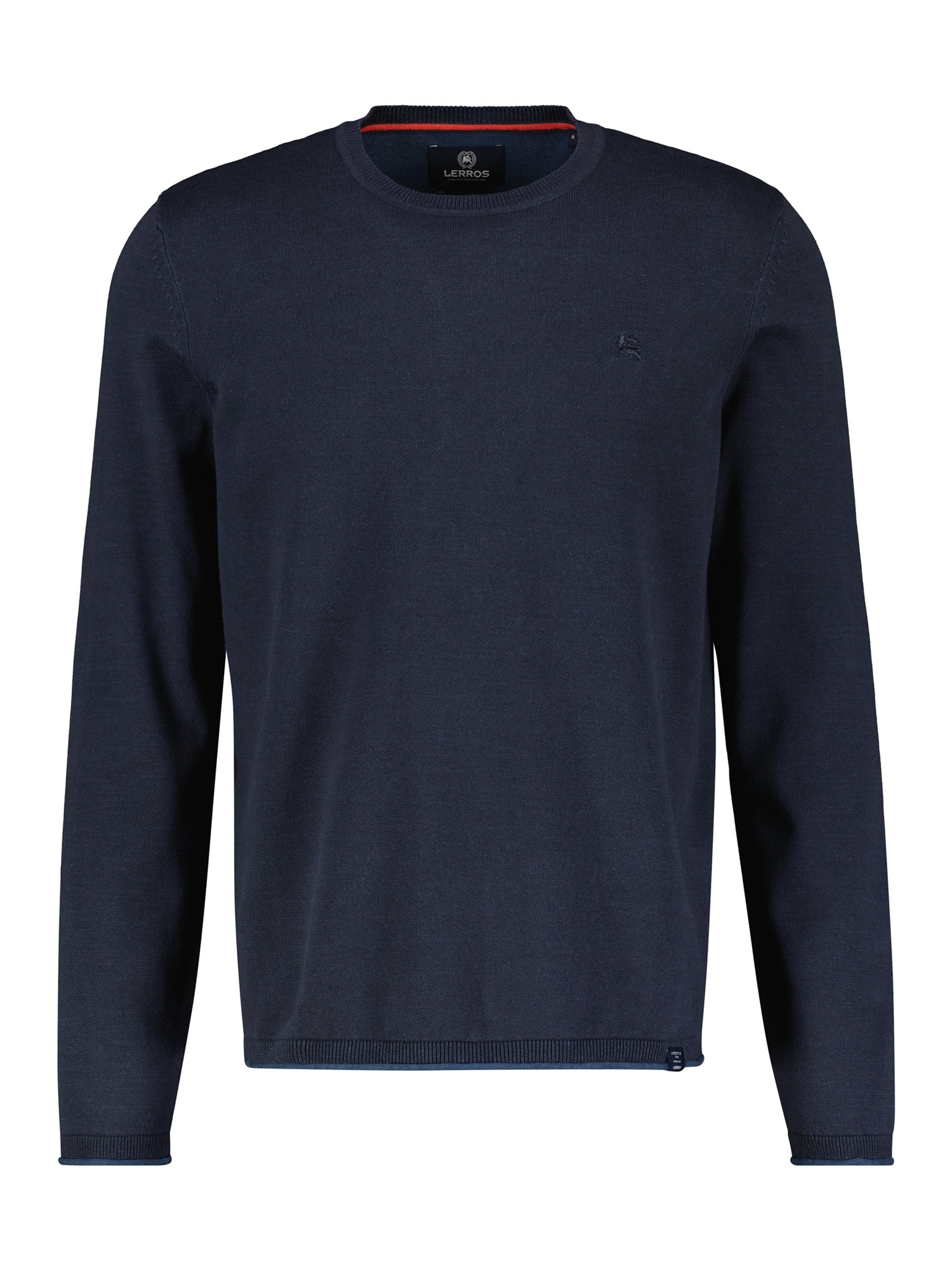 LERROS Strickpullover »Rundhalspullover, Flachstrick«