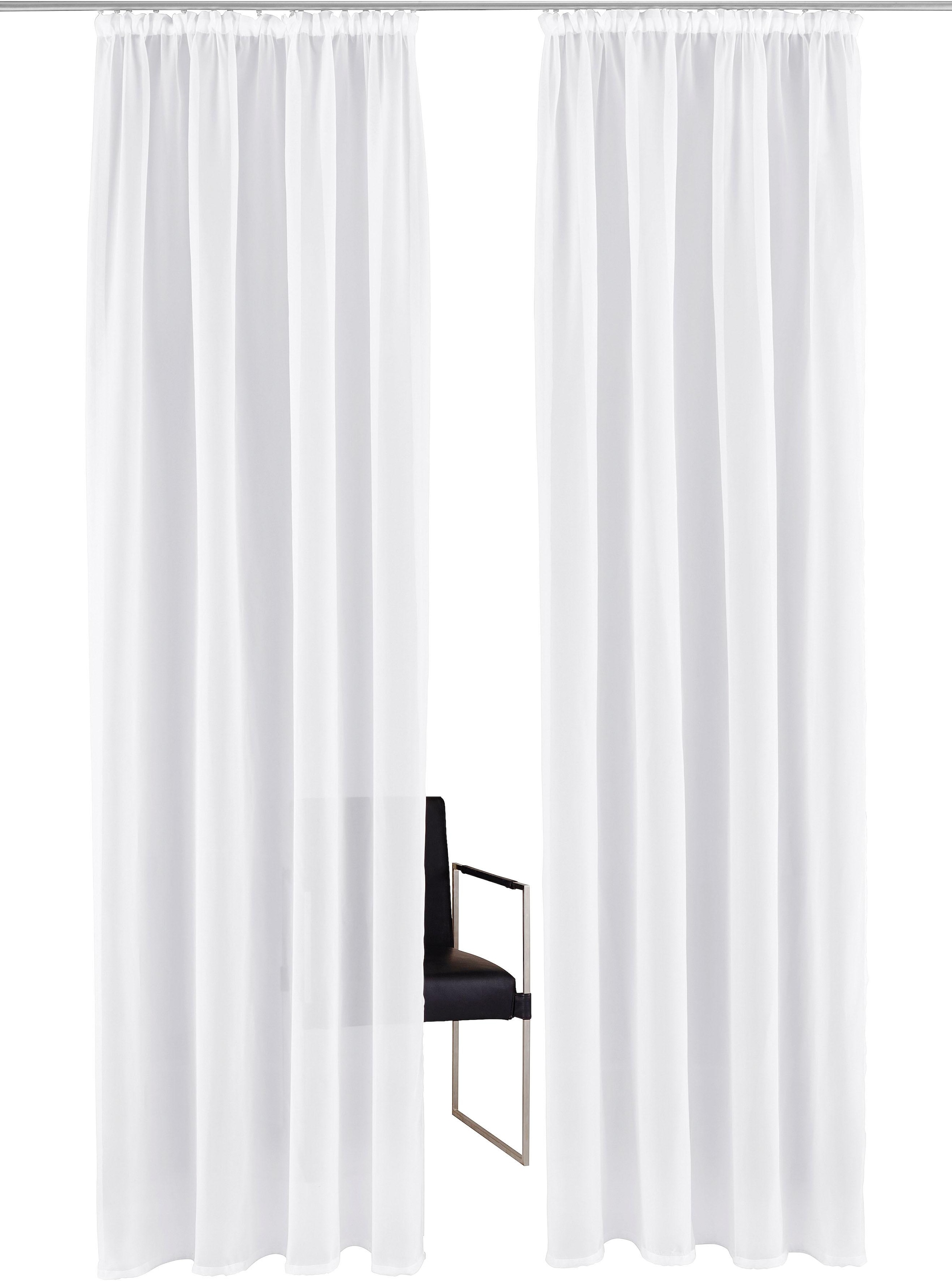 my home Gardine »XANA mit Ösen, Kräuselband oder Schlaufen«, (1 St.), Bestseller, einfarbig, 1 bzw. 2 Schals, pflegeleicht, Schal