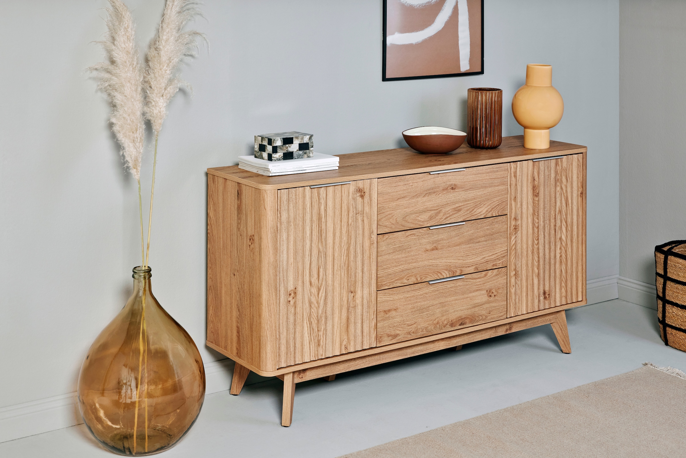 Jahnke Sideboard »WAVE SB 150« 1 Stk. tlg. Sideboard, Retro-Stil, Front in Wellendesign, Breite ca. 150 cm