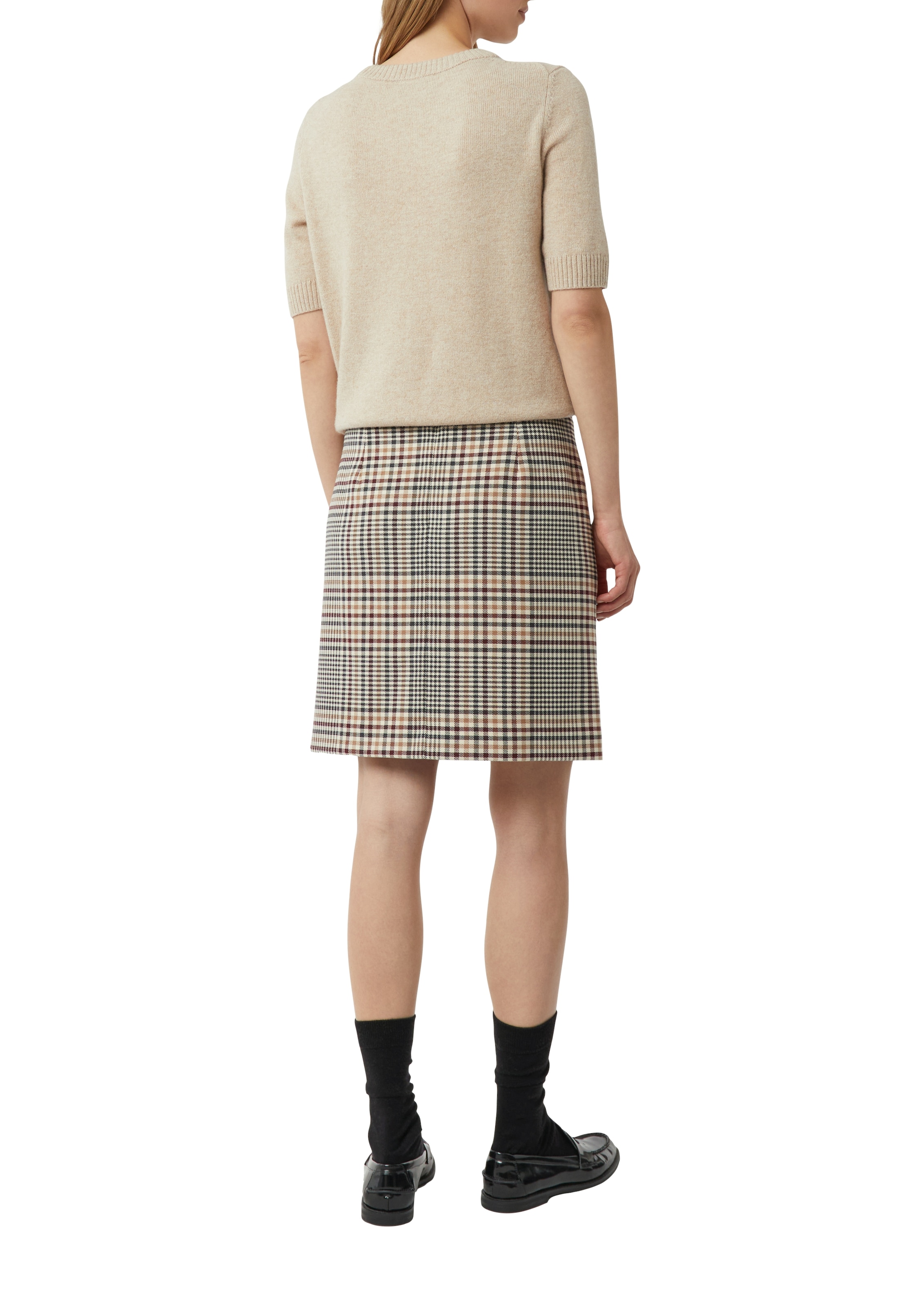 Comma Jupe portefeuille mit Karo-Muster