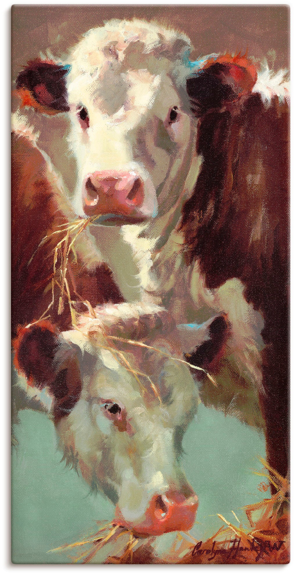 Image of Artland Wandbild "Kauen und Schlucken" Haustiere 1 Stk. tlg. als Alubild, Leinwandbild in verschied. Grössen