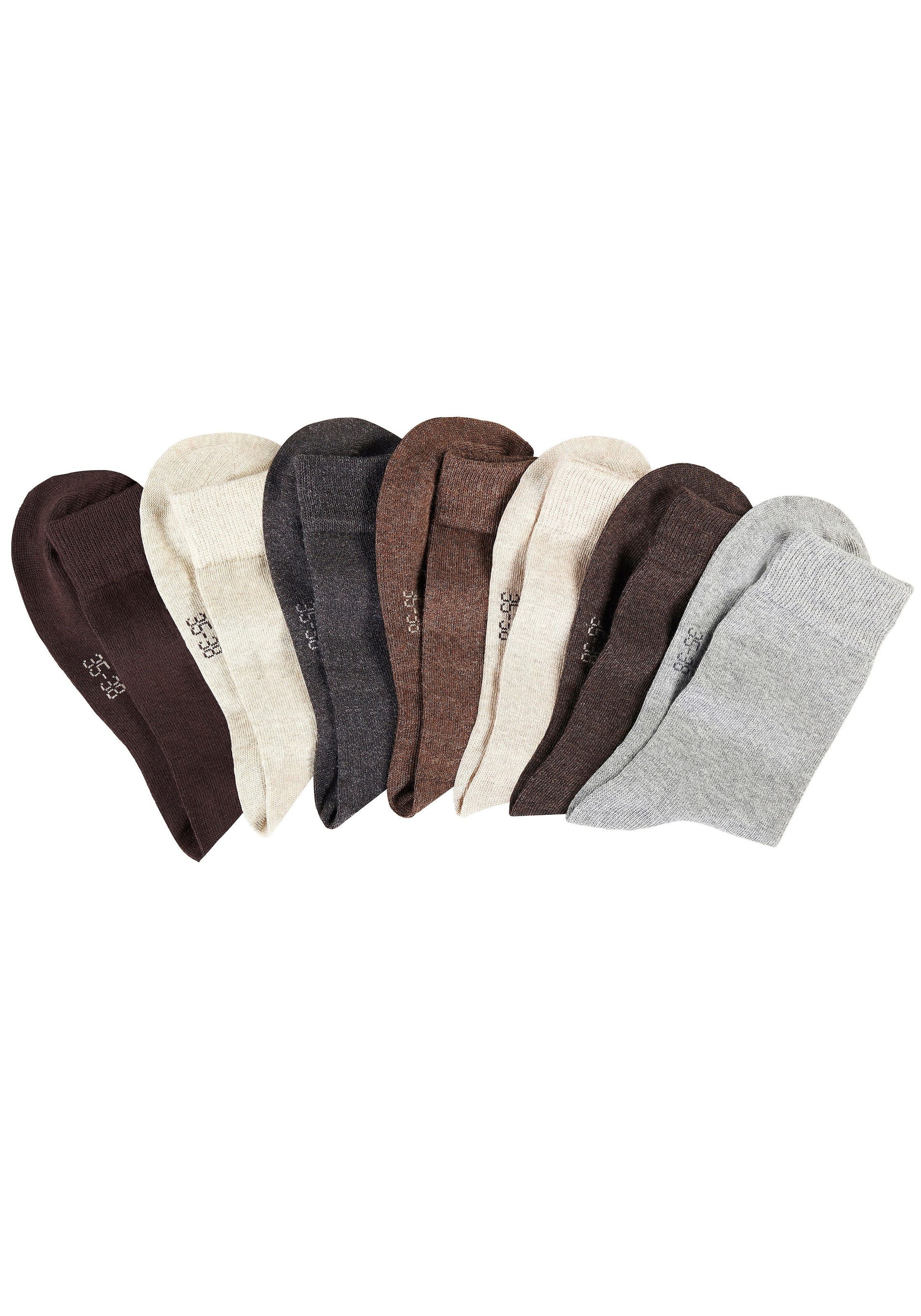 Lavana Basicsocken "Damensocken meliert und uni" Packung, 7 Stk. tlg. mit druckfreiem Bündchen