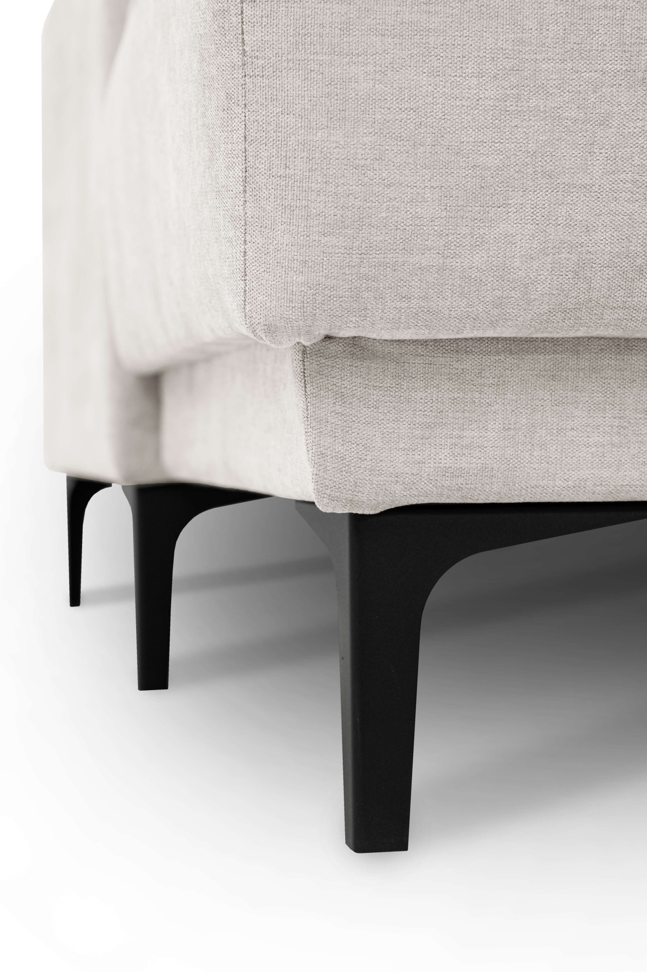 Places of Style Wohnlandschaft »XXL Sofa Oland, Struktur, Flachgewebe, Luxus-Microfaser, Boucle«, U-Form, 345 cm, Wellenunterfederung, Skandi-Design, Metallfüsse