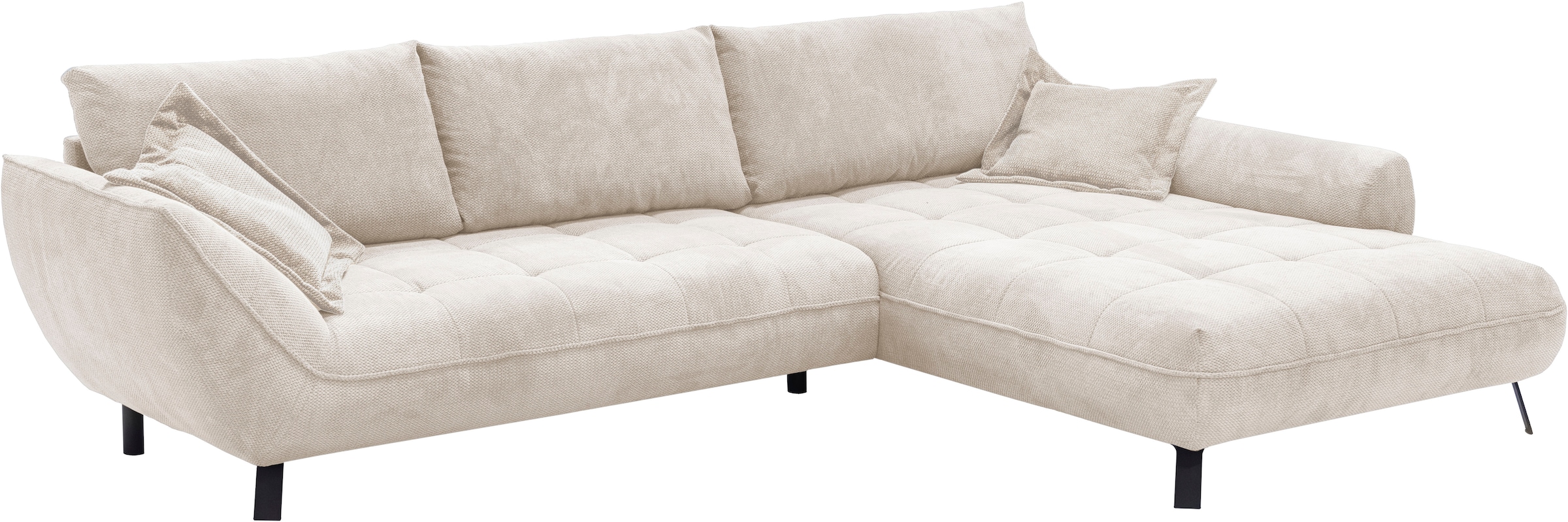 exxpo - sofa fashion Ecksofa »Biarritz modern und elegantes Mega Sofa mit tollem Sitzkomfort, L-Form«, XXL– Longchair Ecke in hochwertiger Verarbeitung, Stellmasse 324x203cm