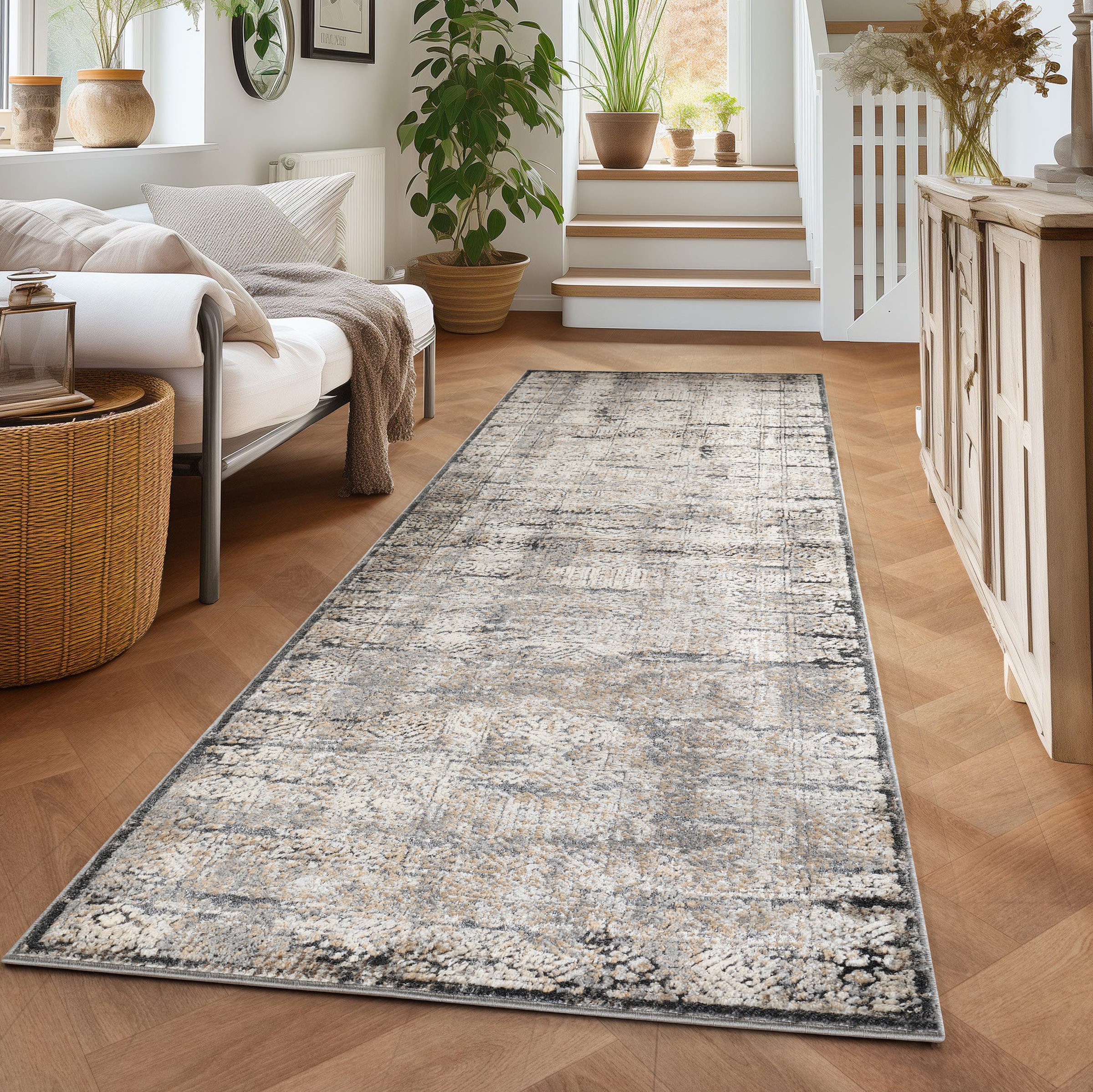 my home Chemin de table »Selin« Rectangulaire 9 mm Höhe dezenter Glanz, Schrumpf-Garn-Effekt, im Vintage-Look, dichte Qualität