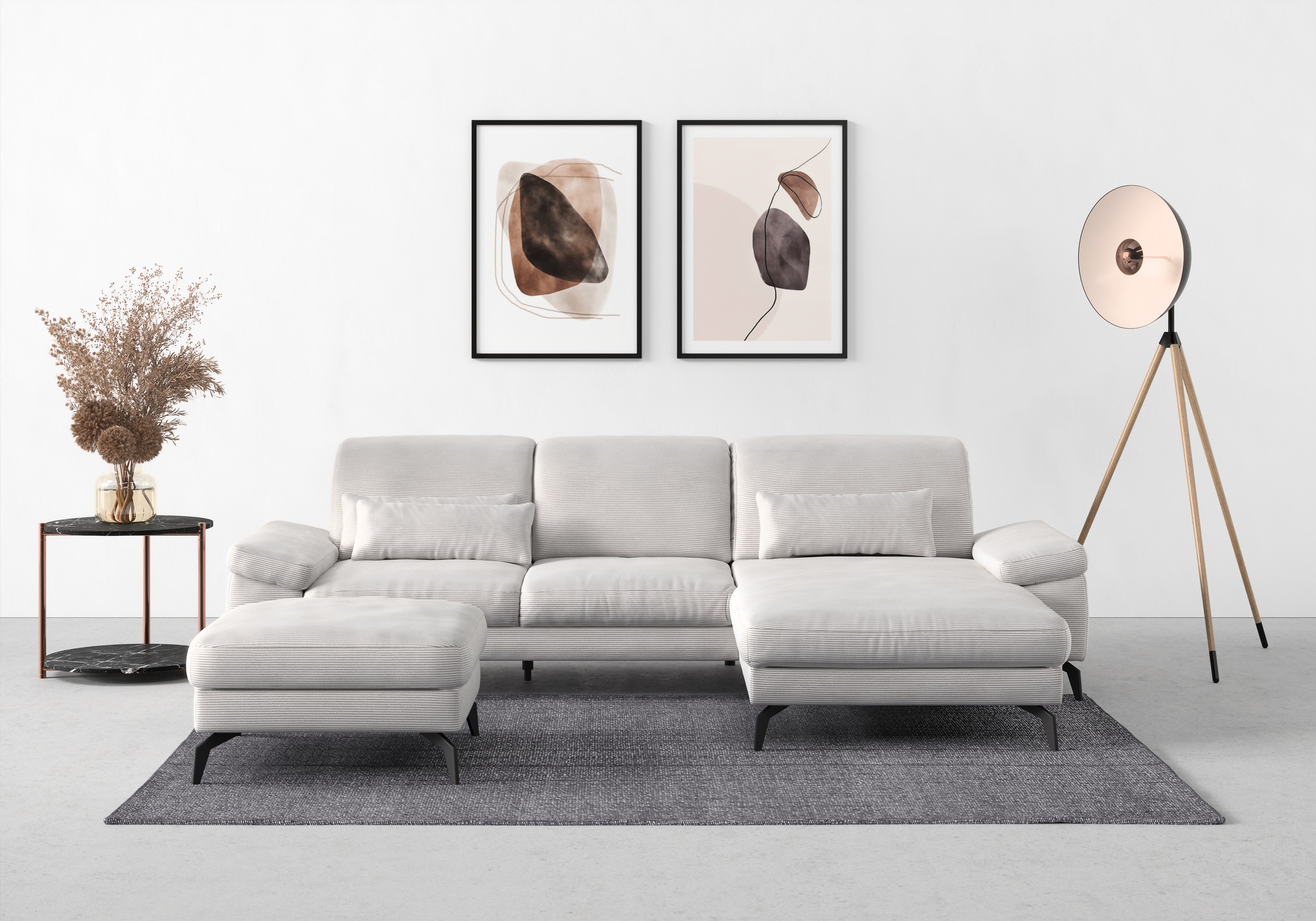 sit&more »Cabana L-Form« Recamiere, wahlweise mit Sitztiefen-, Armlehnen- und Kopfteilfunktion