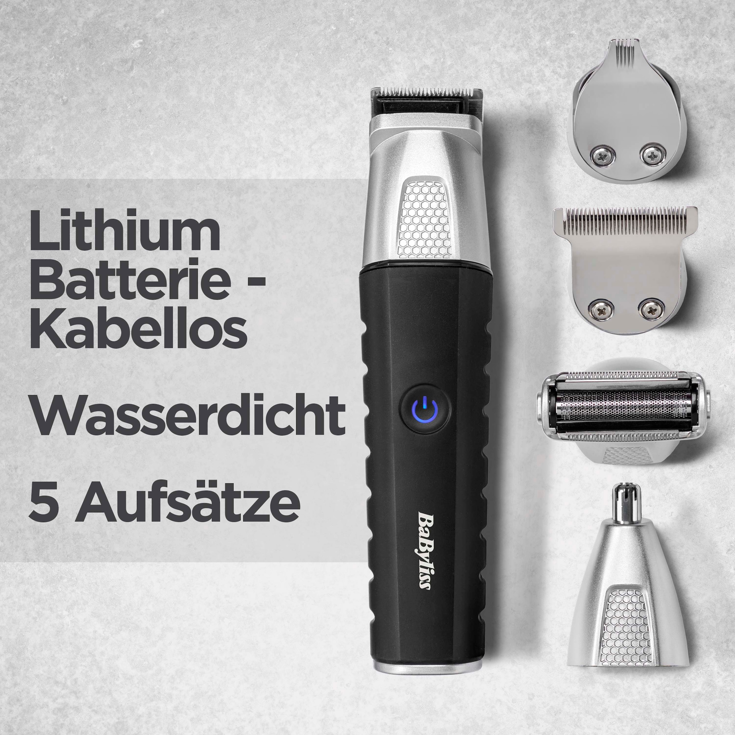 BaByliss Multifunktionstrimmer »Lithium Power 11-in-1 Multitrimmer MT812E« 5 Aufsätze Leistungsstarker Motor, 11-in-1 Funktion, präzise Klingen, ergonomisch