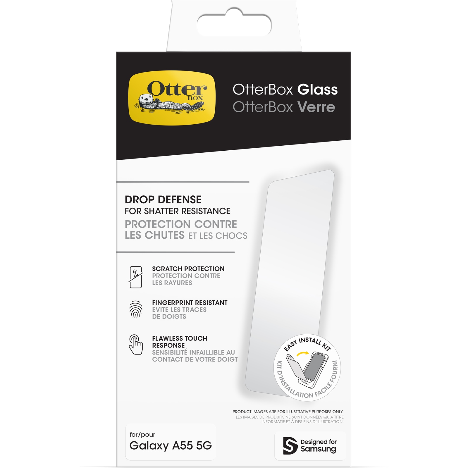 Otterbox Verre de protection d'écran »Glass« für Samsung Galaxy A55 5G Bildschirmschutz, Displayschutz, Displayschutzfolie, kratz & stossfest
