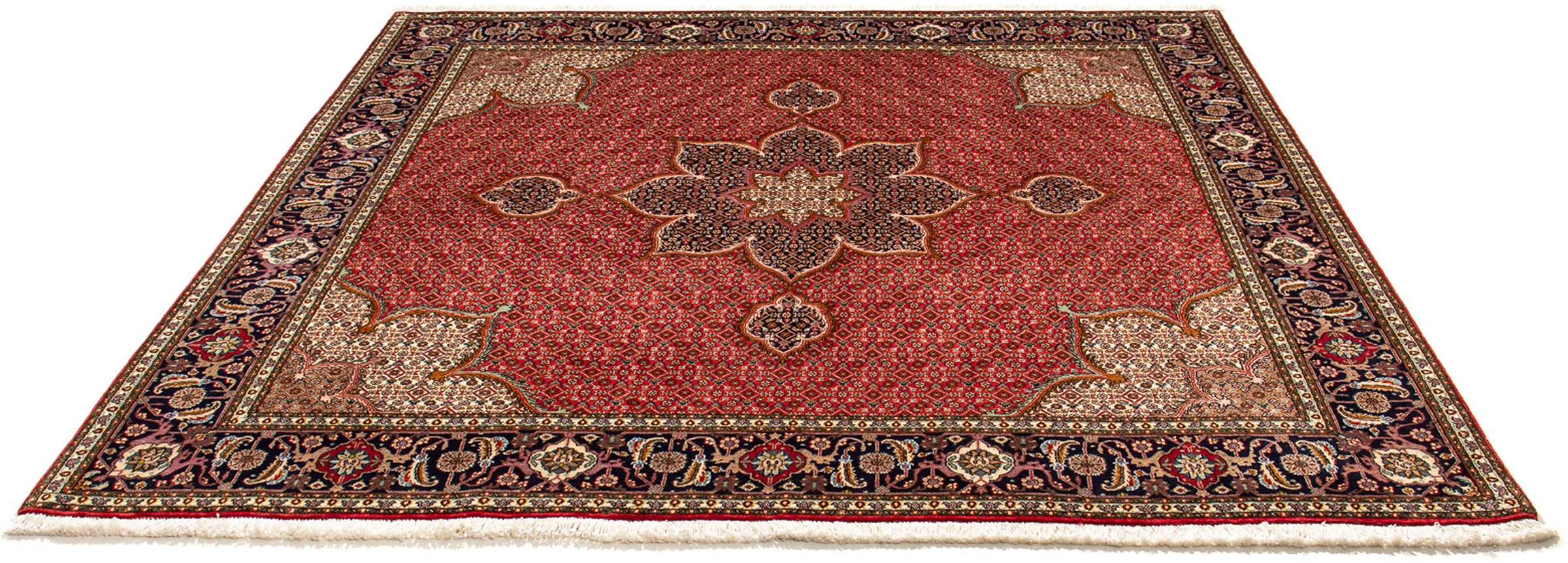 Image of morgenland Orientteppich »Perser - Täbriz quadratisch - 203 x 200 cm - rot«, quadratisch, 10 mm Höhe, Wohnzimmer, Handgeknüpft, Einzelstück mit Zertifikat bei Ackermann Versand Schweiz