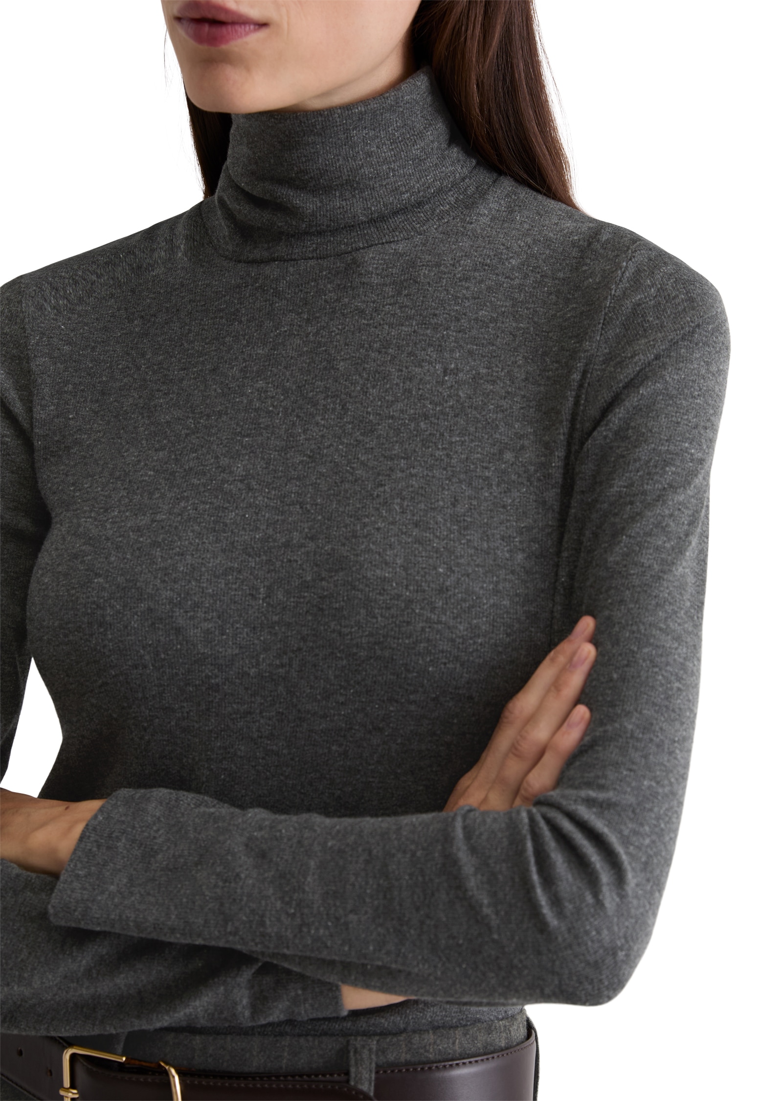 Marc O'Polo T-shirt à col roulé regular fit, aus soft geripptem Jersey