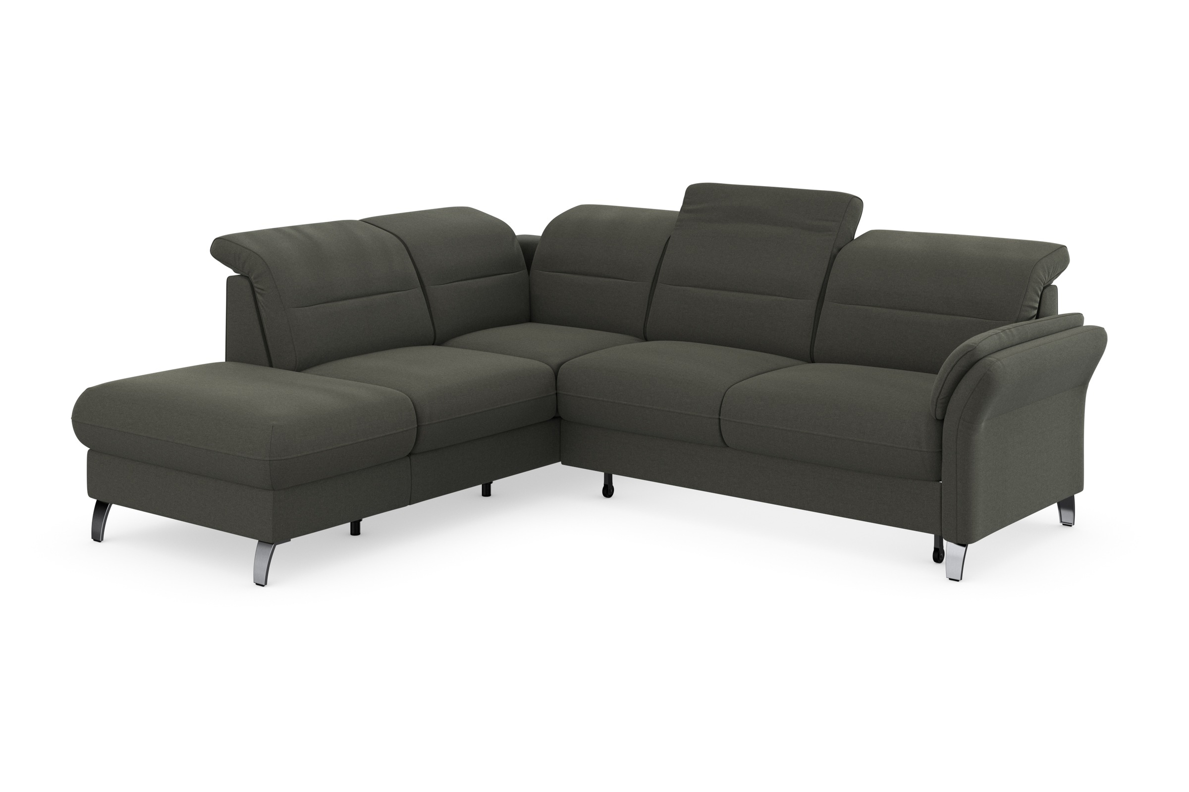sit&more Ecksofa »Grenoble L-Form mit Federkern«, wahlweise mit Bettfunktion, Bettkasten, Arm- und Kopfteilverstellung