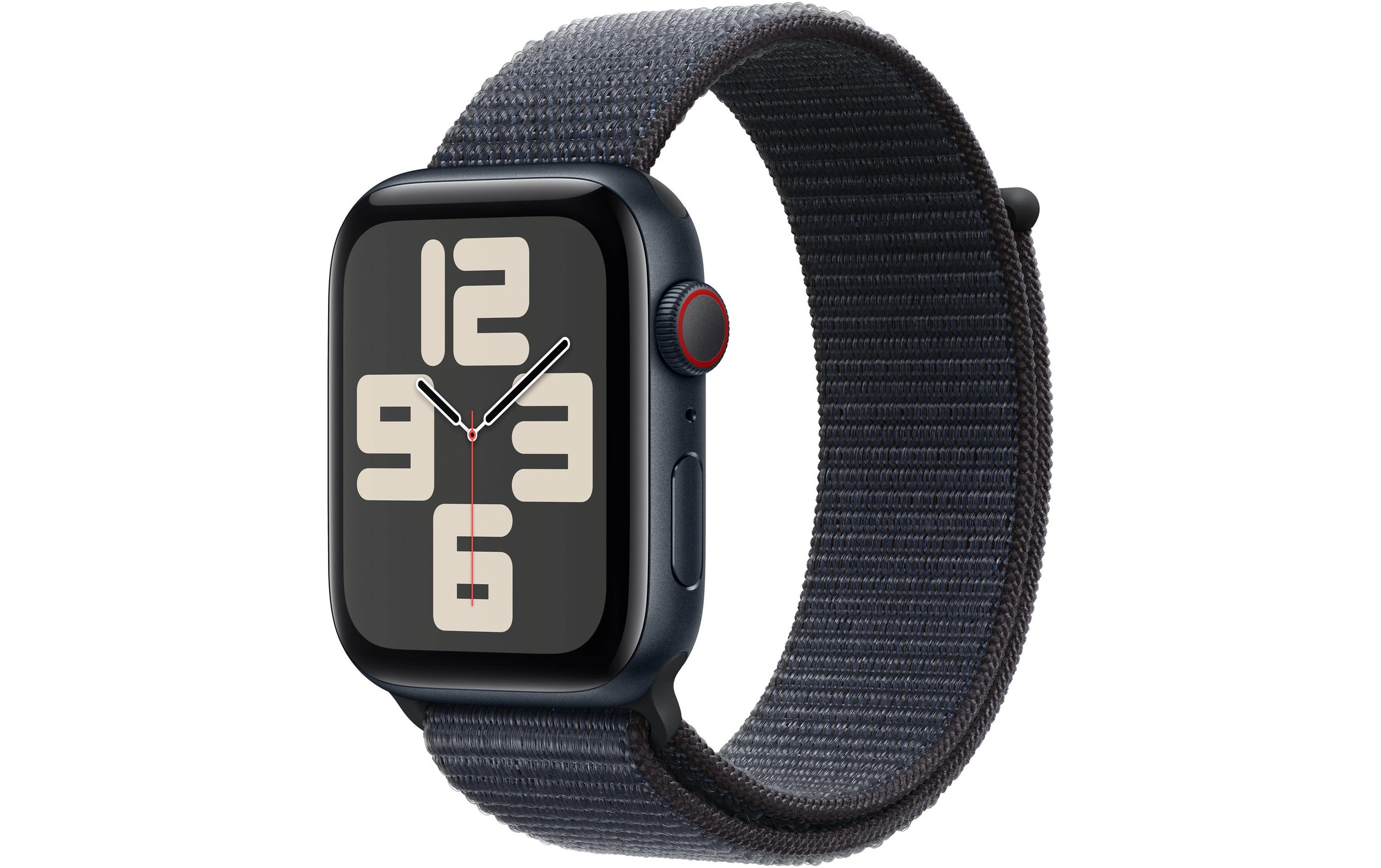 Apple Watch SE (2024), 44 mm, GPS + Cellular, Sport Loop, Mitternacht