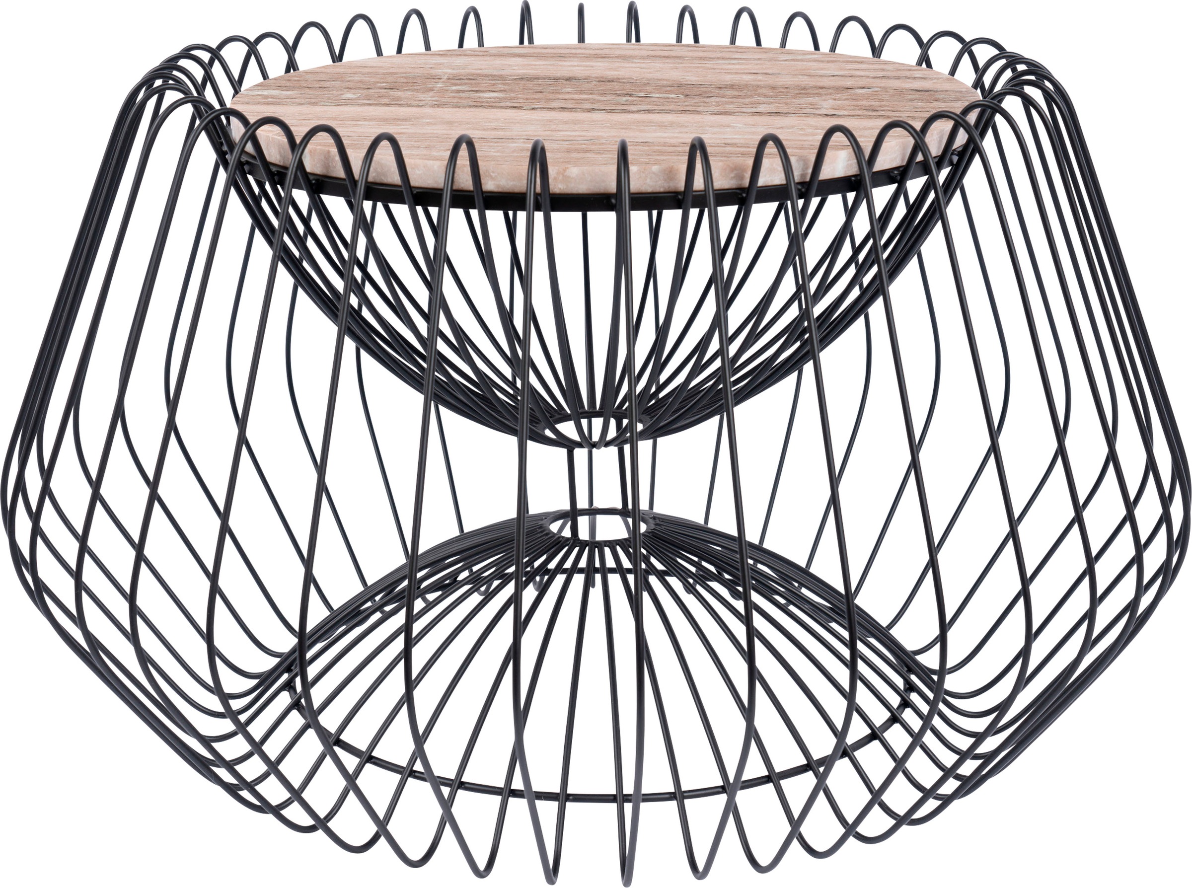 Kayoom Beistelltisch "Malibu 325, Beistelltisch mit edler Marmorplatte" 1 Stk. tlg. ø-Marmorplatte: ca. 37 cm, angesagtes Metalldesign, pflegeleicht