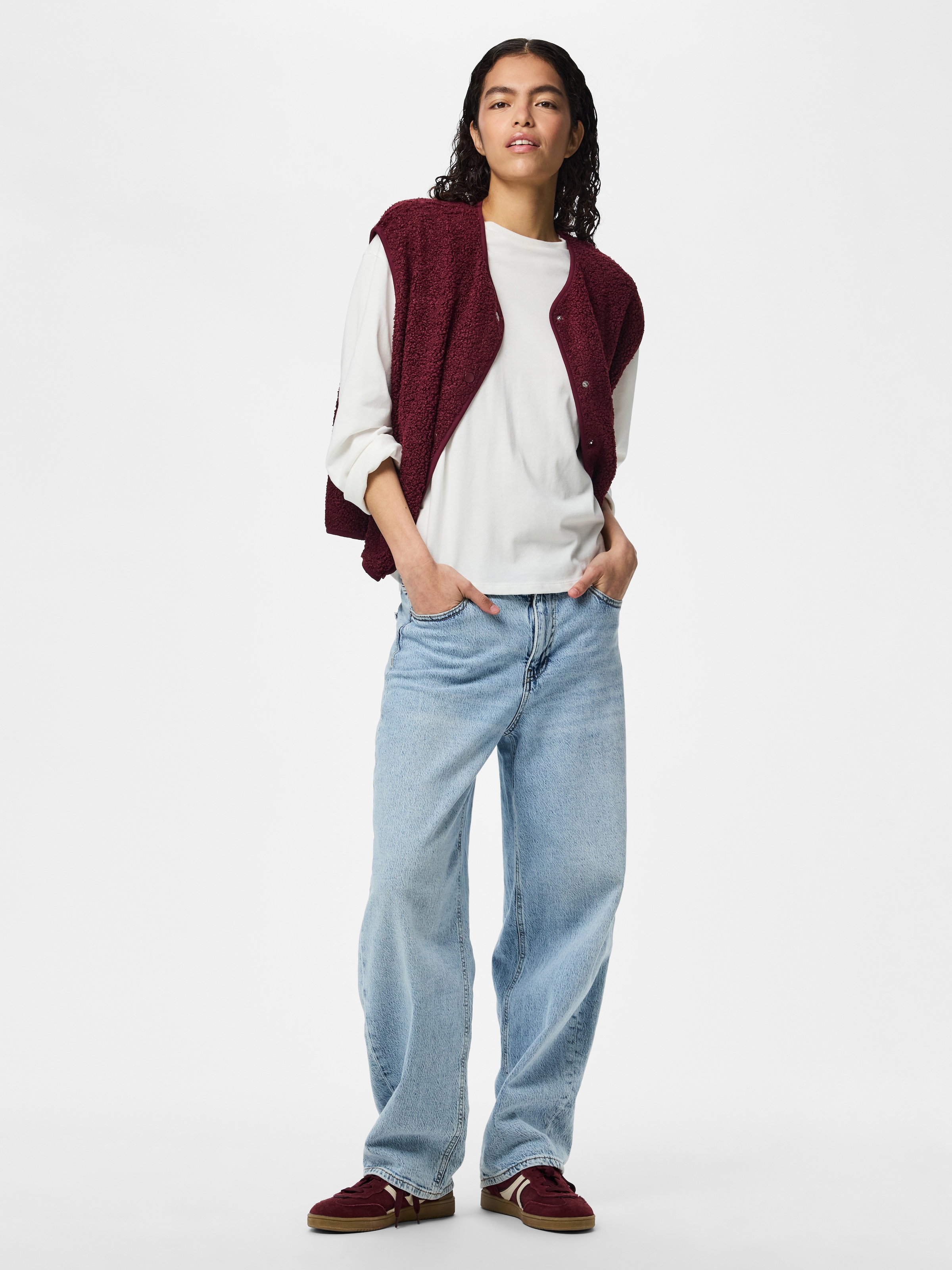 pieces Gilet en peluche »PCKATTY TEDDY VEST NOOS BC« Fibre synthétique, peluche