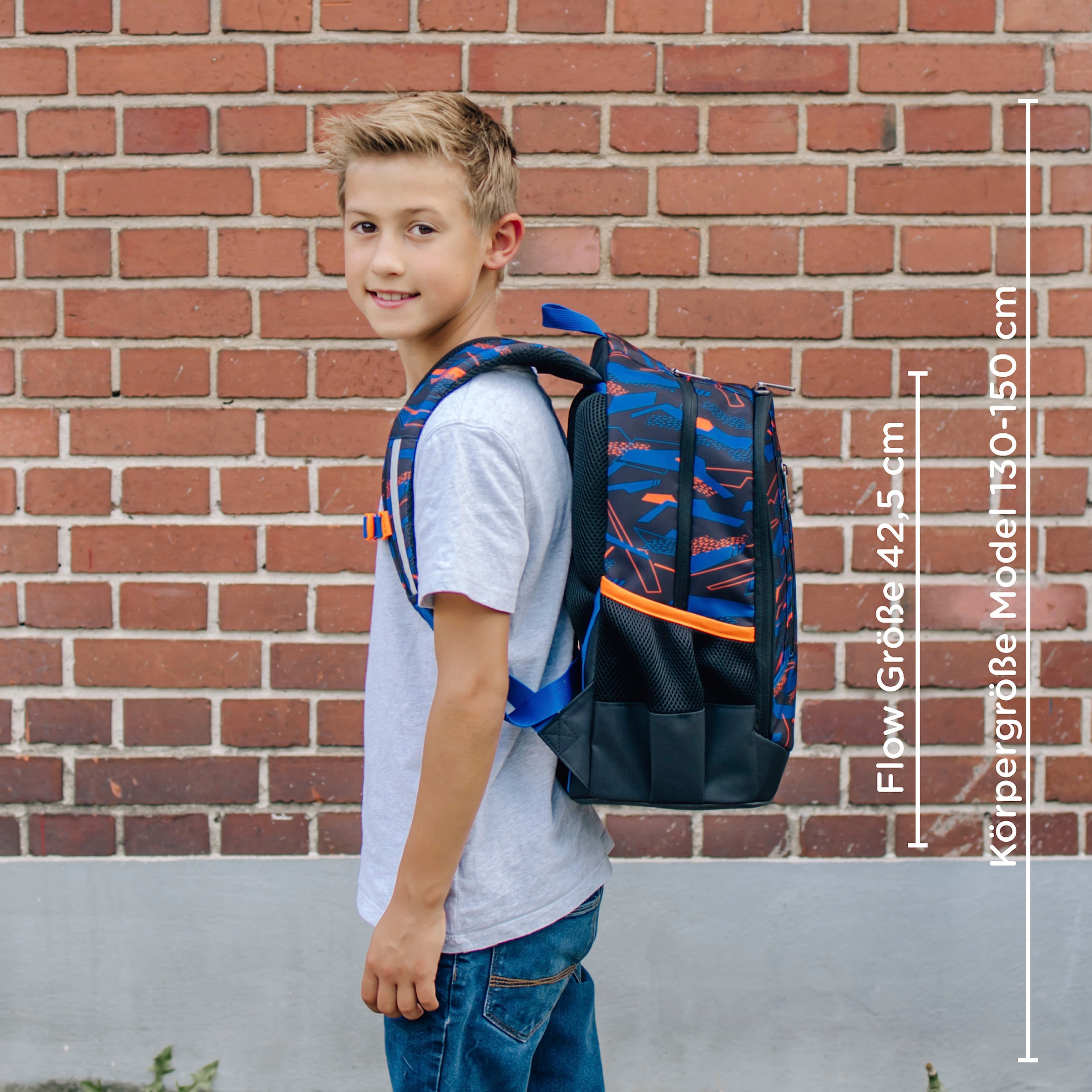 neoxx Schulrucksack »Flow, Streetlight«, teilweise aus recyceltem Material