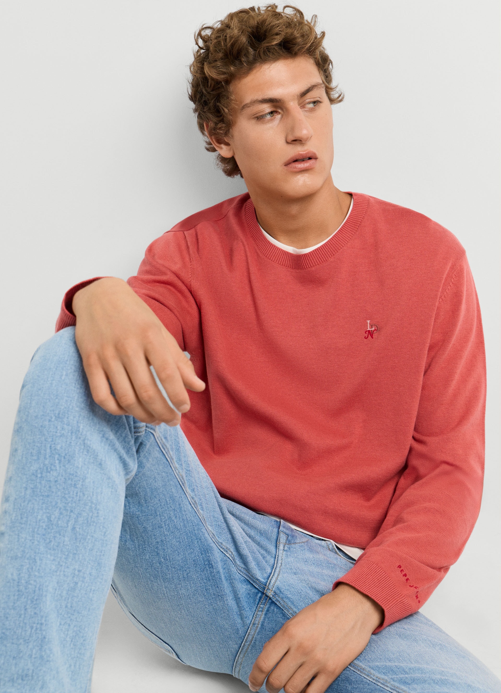 Pepe Jeans Pull à col rond »DANIELS« avec détails brodés, coton