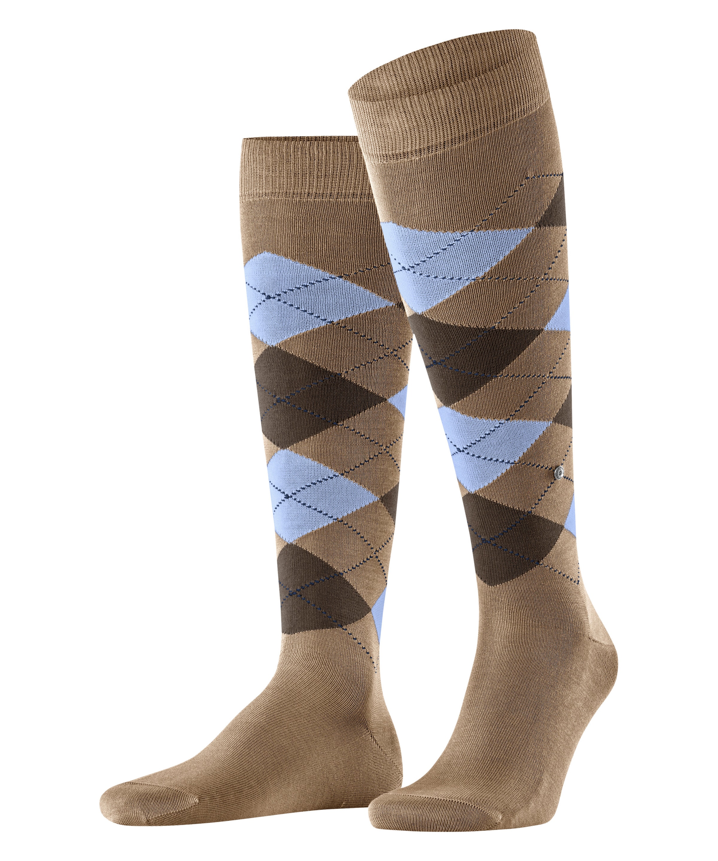 Image of Burlington Kniestrümpfe "Manchester" Einheitsgrösse 40-46, Argyle-Muster, Burlington-Clip