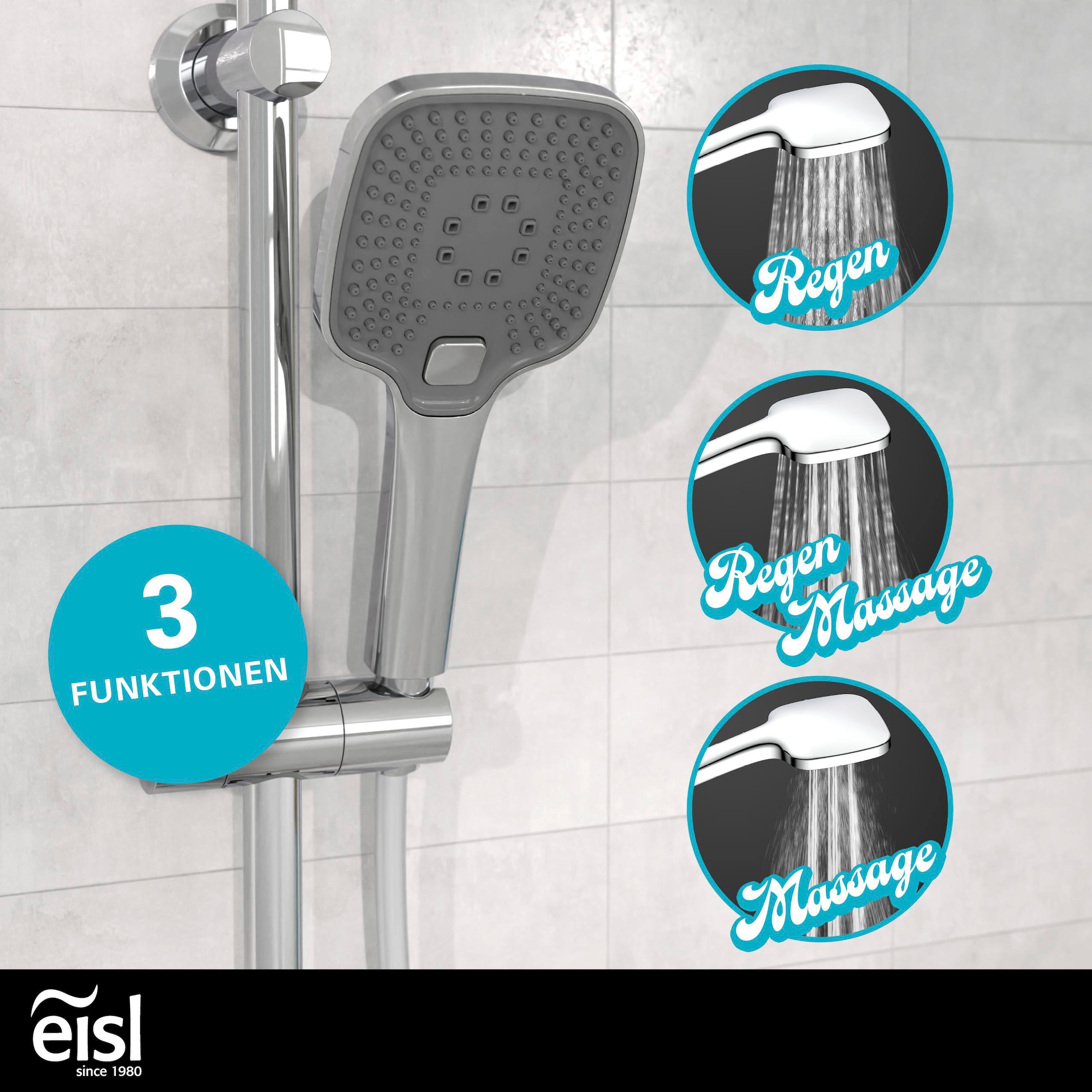 Eisl Duschsystem »EASY DELUXE« Regendusche, Antikalk, höhenverstellbar, inkl. Duschabzieher