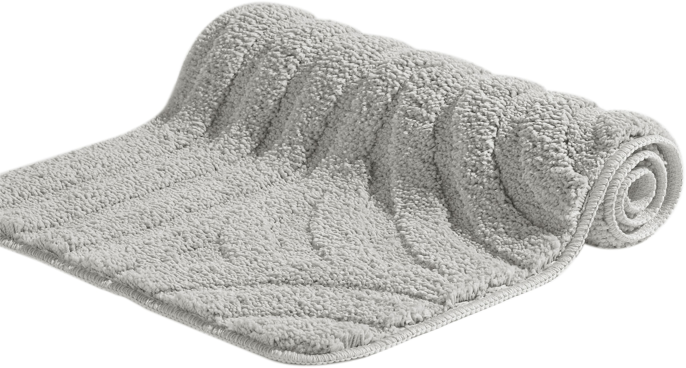 my home Badematte »Sanremo Scandi, Badvorleger, Badezimmer Teppich, Duschvorleger«, rutschhemmend beschichtet, strapazierfähig, Badteppich, Uni Farben, Hoch-Tief-Effekt, modernes Muster, Boho