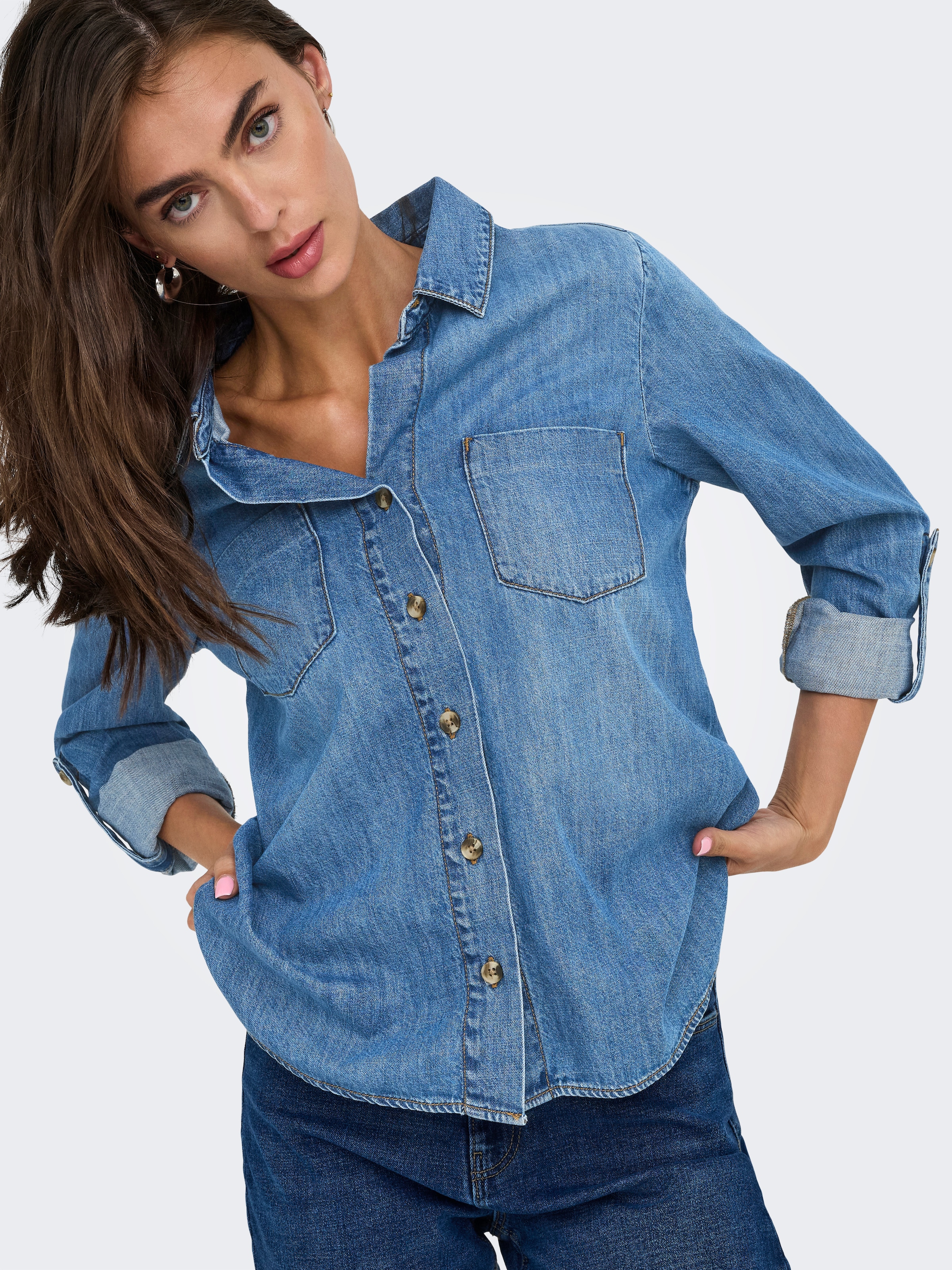 ONLY Jeansbluse »ONLYASMIN SHIRT L/S DNM AKM NOOS«